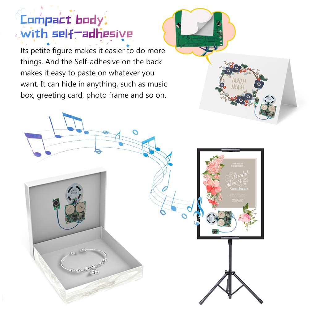 Recordable Sound Module, Icstation 8M Usb Programmable Sound Chip With Speaker, Push Button Activated Charging Sound Board For D