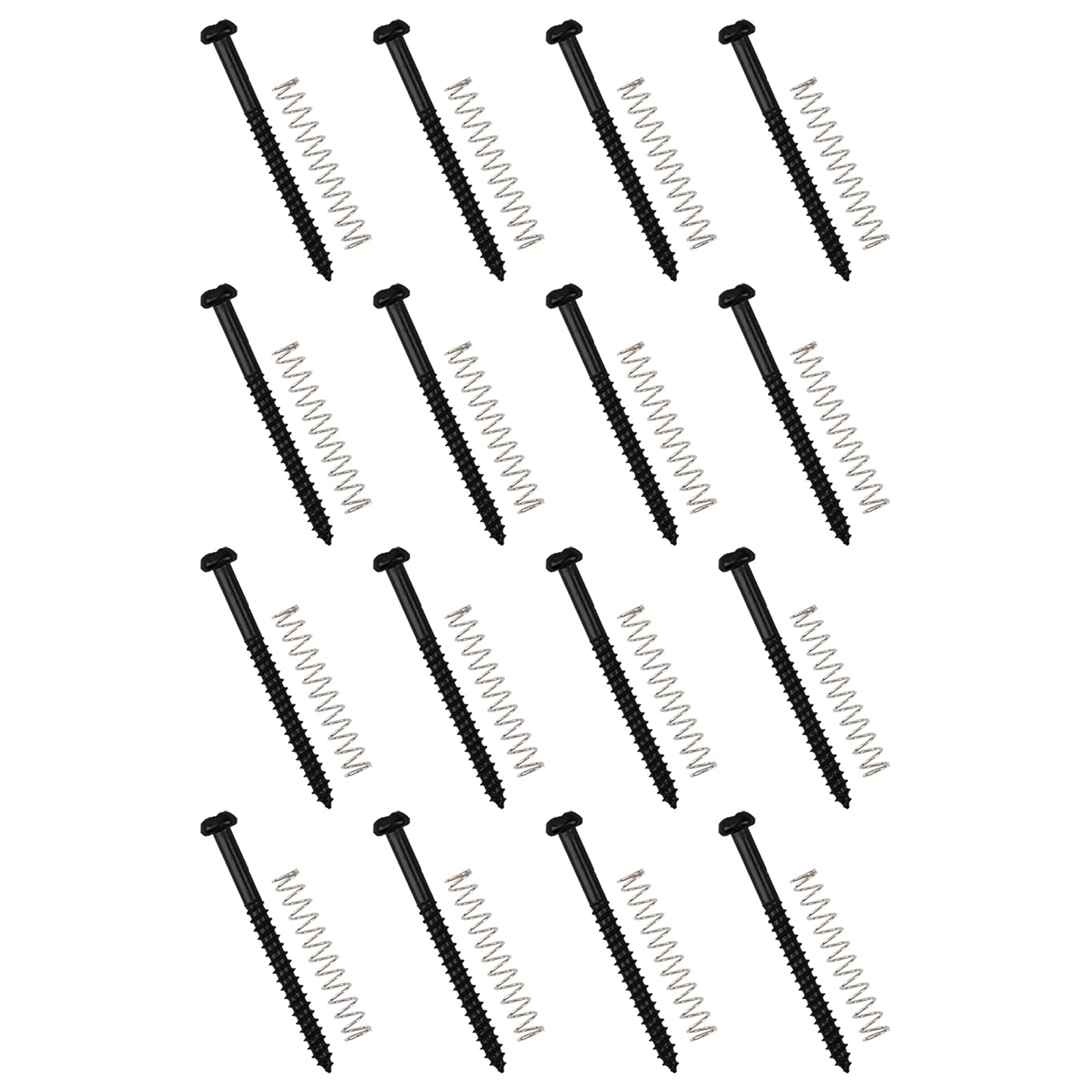 32Pcs Yootones Bass Pickup Mounting Screws Springs Compatible With P Bass Jazz Bass Or P90 Pickups (Black)