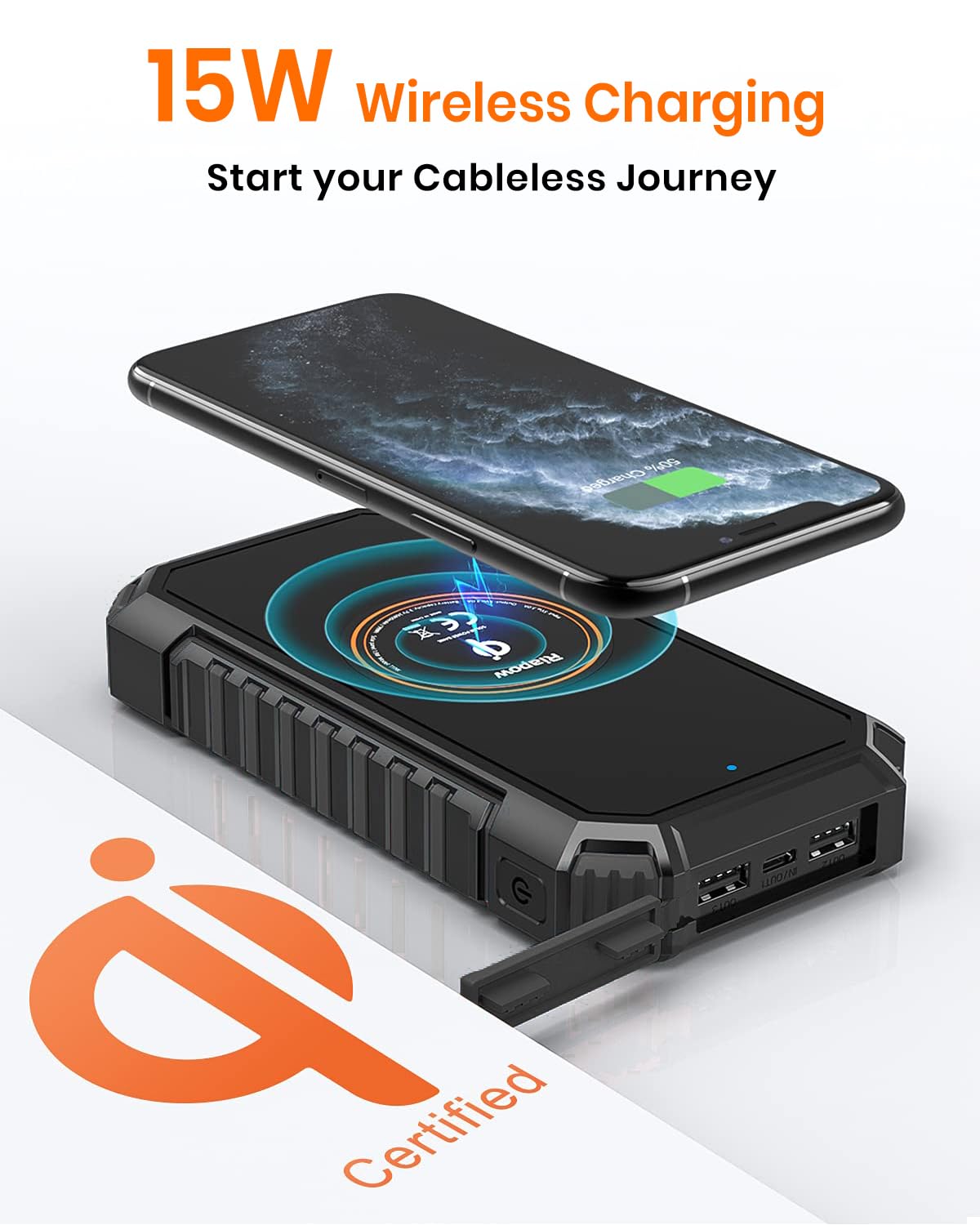 Riapow Solar Charger Power Bank - 26800Mah Wireless Portable Charger With Usb C - Pd Qc3.0 Fast Charging Battery Bank - External