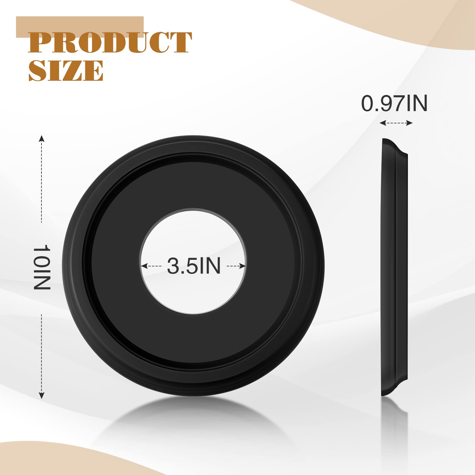 2 Pack Black Ceiling Medallion For Light Fixtures And Ceiling Fans Chandeliers 10 Od X 3.5 Id(Classic)