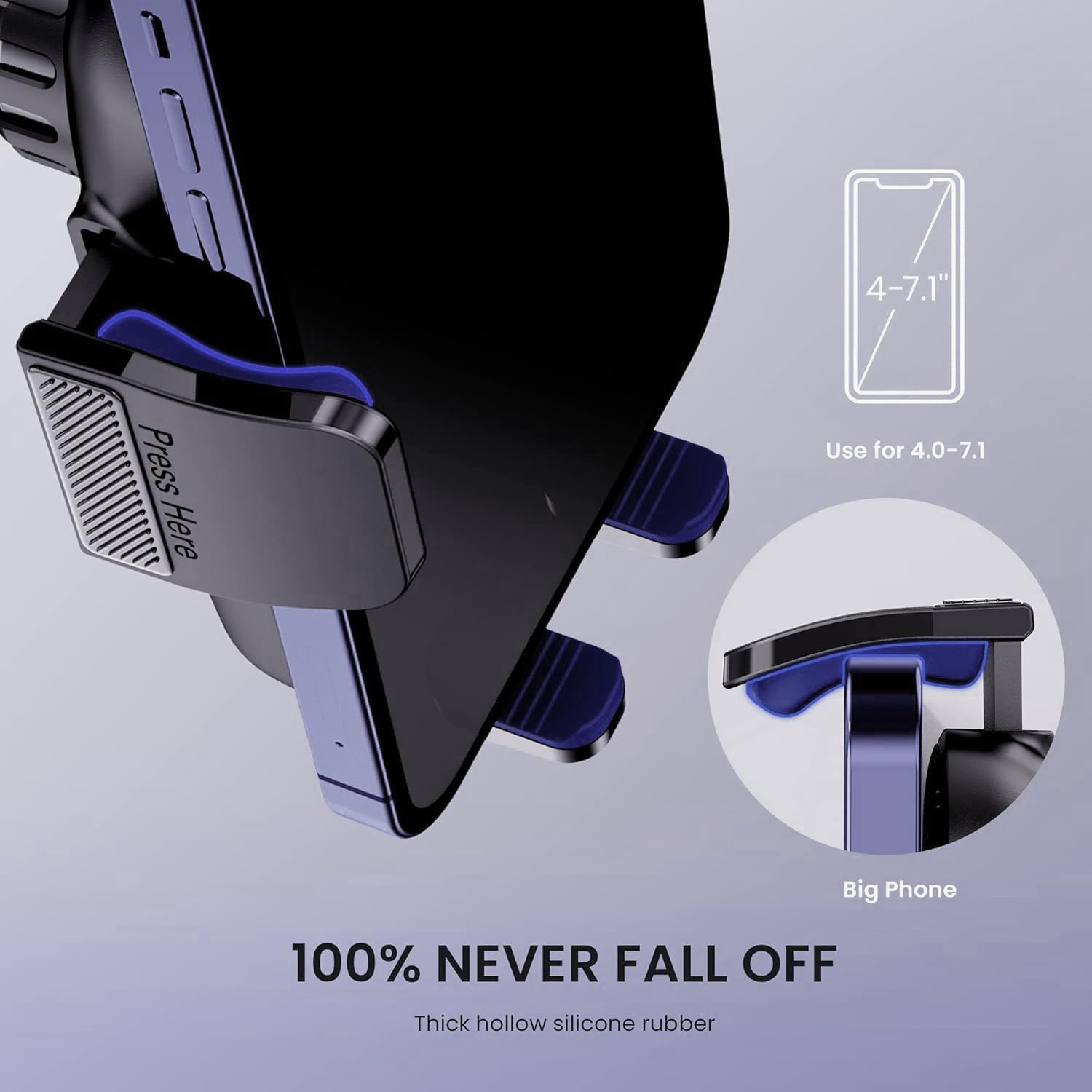 Qifutan Universal Car Phone Holder Automobile Cell Phone Holder Car Mount For Iphone Universal Car Dashboard Mount Fit All Phone