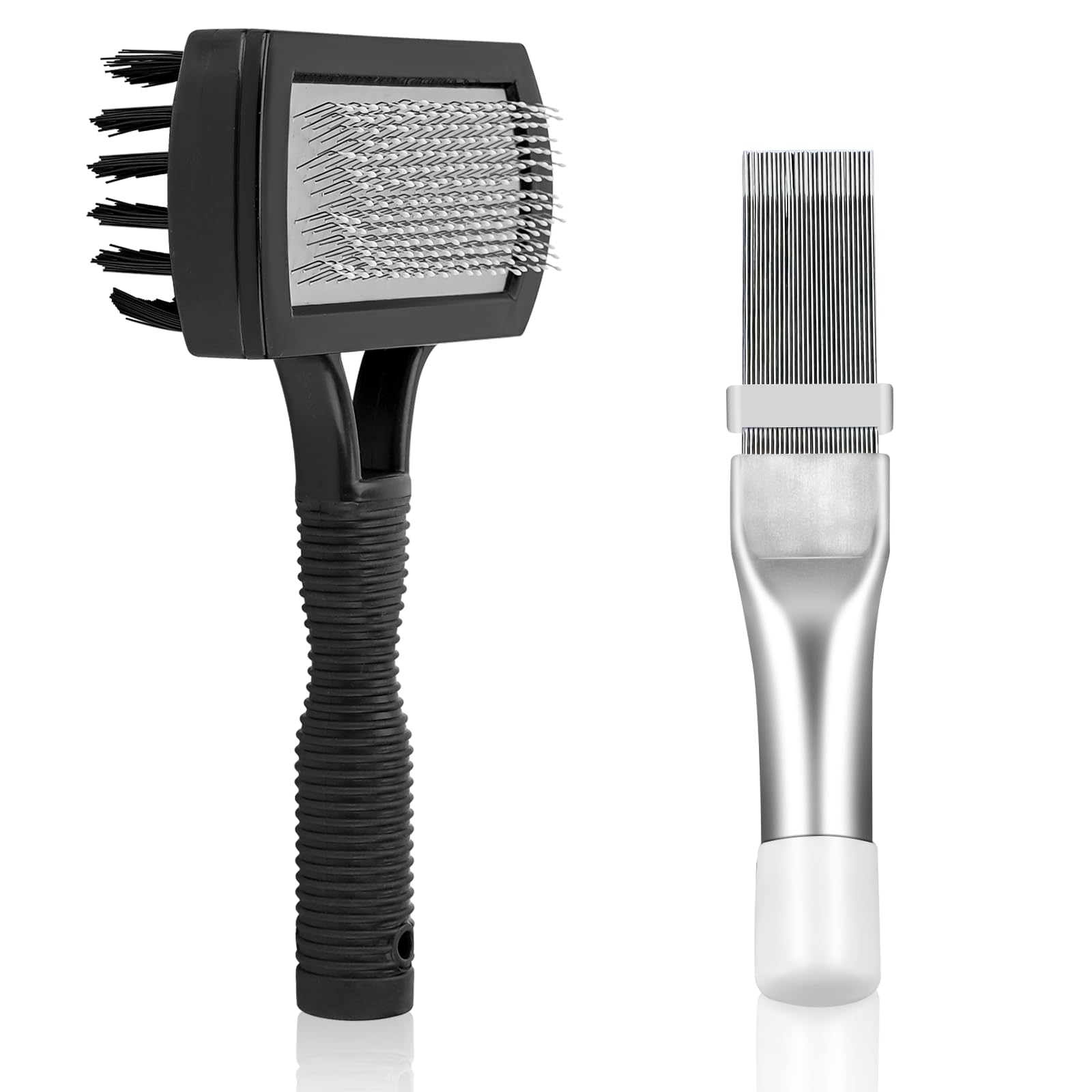 Cenipar Air Conditioner Coil Cleaning Brush Fin Comb Straightener 2 PCS Include DualSided HVAC Coil Cleaning Brush and Metal Ra