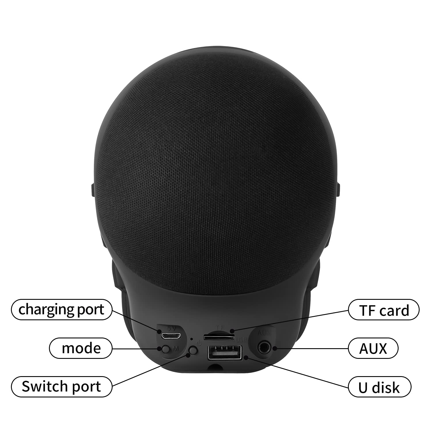 Yseechens Skull Speaker Wireless Portable Bluetooth Speakers 8W Output Bass Stereo For Desktop Pc/Laptop/Mobile Phone/Mp3/Mp4 Pl