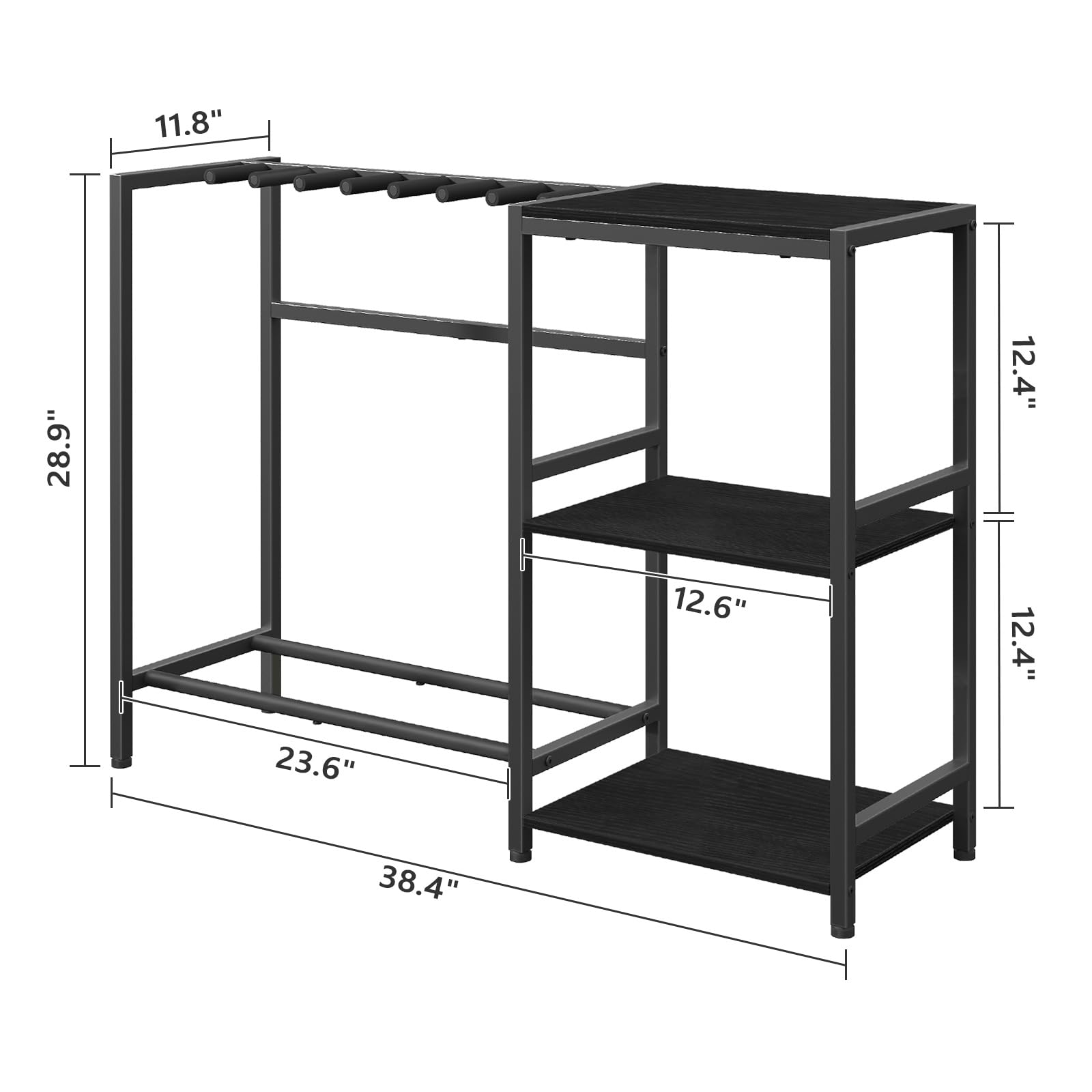 Mahancris Guitar Stand, Guitar Holder For 5-6 String Instruments, Suitable For Acoustic Guitar, Bass, Guitar Rack With Side Shel