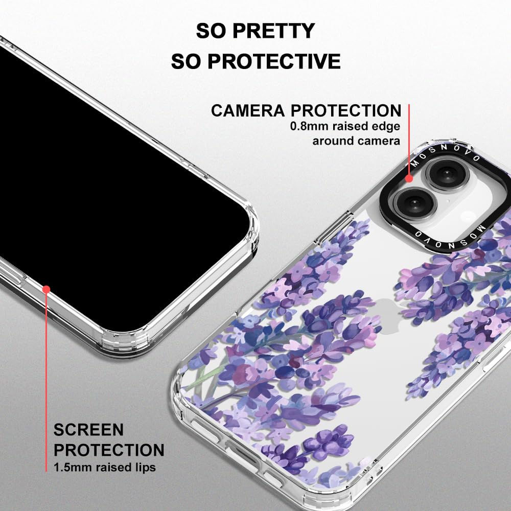 Mosnovo Case For Iphone 16 Plus, [Buffertech 6.6Ft Military-Grade Drop Protection] [Anti Peel Off Tech] Clear Tpu Bumper Phone C