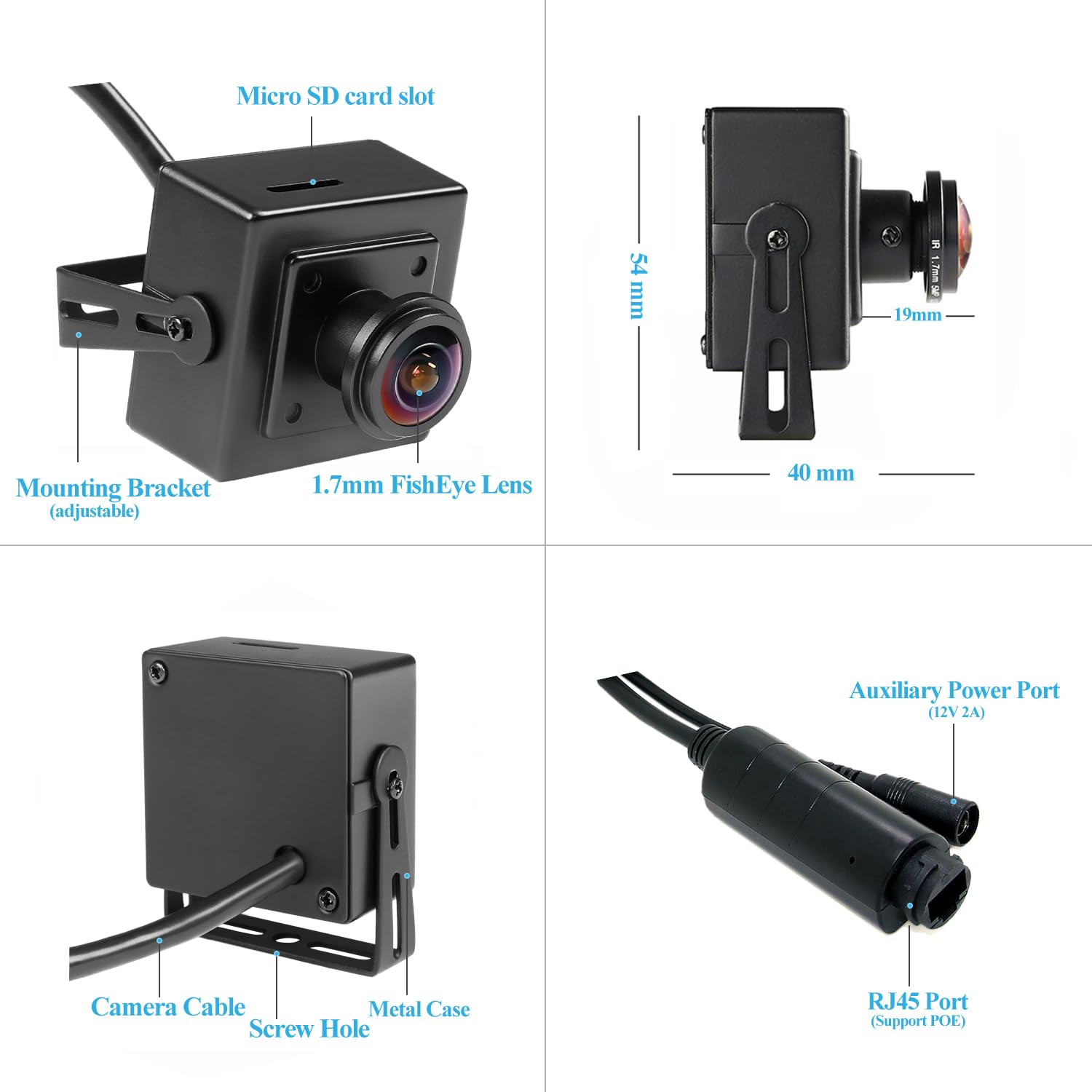 Revodata 5Mp Poe Ip Mini Camera, Ultra Hd 2880X1620P, 1.7Mm Fisheye Lens (170�Fov), Built In Sd Card Slot(Up To 256Gb Tf Card), H.265 Surveillance Cam Motion Detection, Pc/Phone App(I706 3 P Sd)