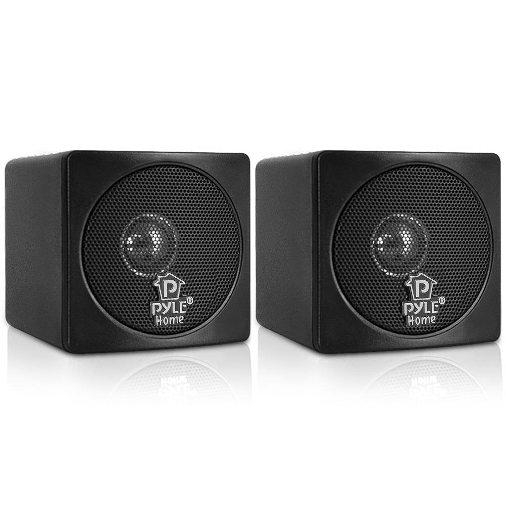 Pyle Home Pcb3Bk 3 Inch 100 Watt Mini Cube Bookshelf Speakers   Pair (Black) (Pair)
