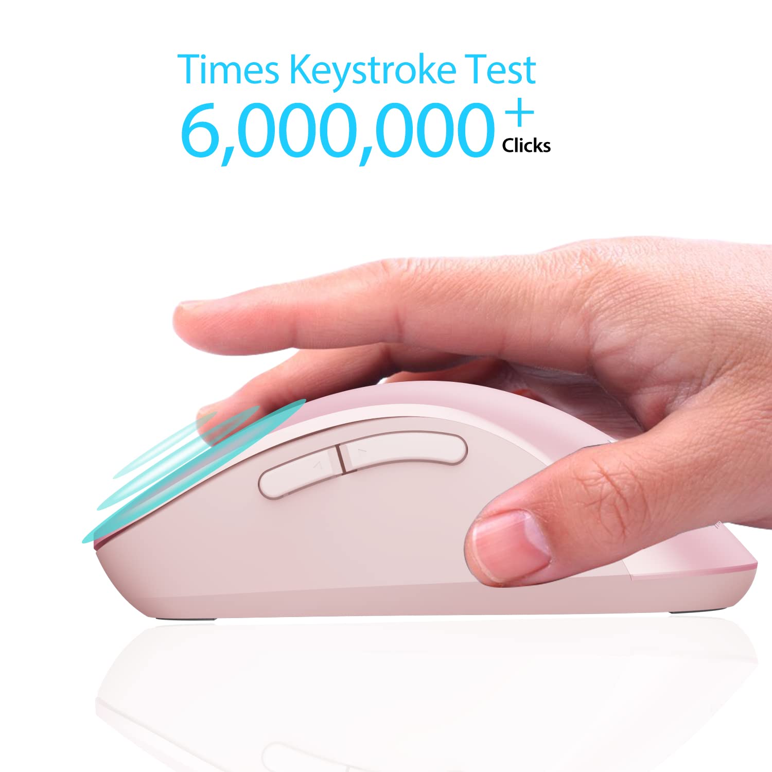 Memzuoix 2.4G Wireless Mouse, 1200 Dpi Mobile Optical Cordless Mouse With Usb Receiver, Portable Computer Mice Wireless Mouse For Laptop, Pc, Desktop, Macbook, 5 Buttons (Pink)