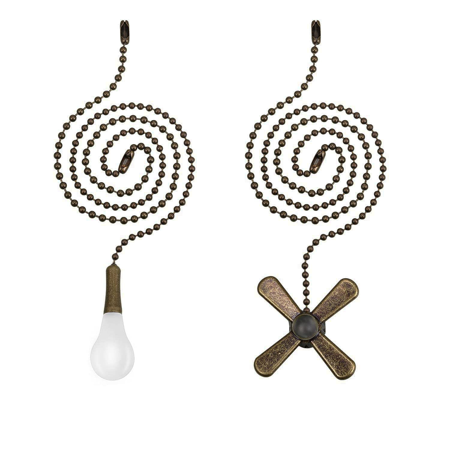 Ceiling Fan Pull Chain, 24 Inch Extra Long With Decorative Frosted Glass Bulb And Fan Cord,Fit All Standard 3Mm Diameter Ceiling