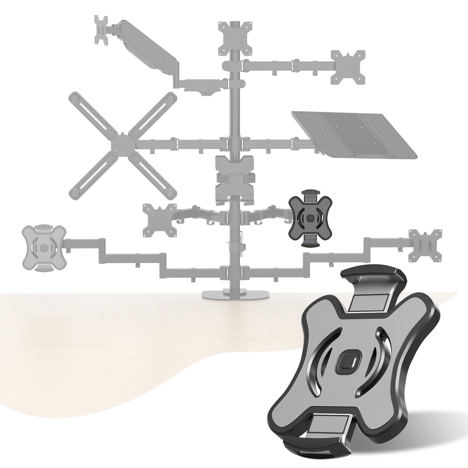 Pholiten Universal Vesa Mount Adapter For Tablets, 2 In 1 Laptops, & 15.6 Inch Portable Monitors, Vesa 100X100, Adjustable Lapto