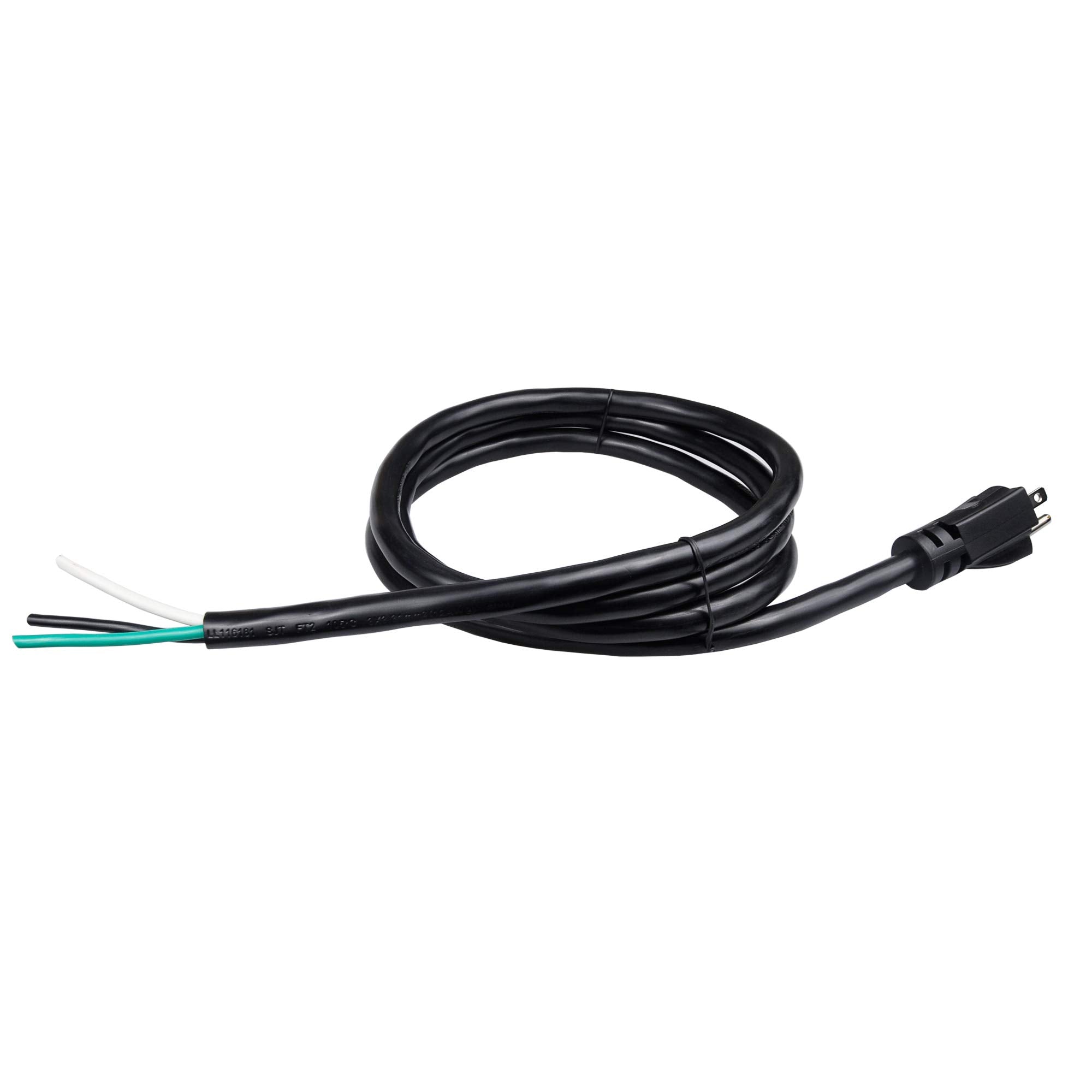 PINFOX 6ft Heavy Duty Power Supply Cord 12AWG NEMA 5-15 Male-to-Male, Black, Model 720643025917