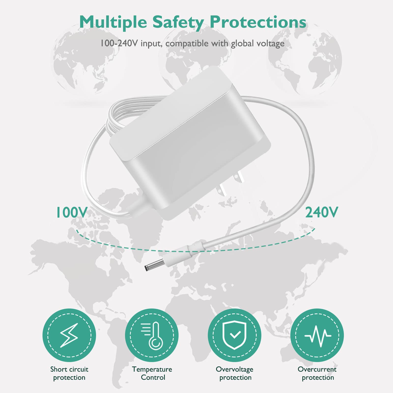 For Hatch Night Light Power Cord, Lnauy Charger Adapter Compatible With Hatch Rest, Rest+ And Rest Mini Night Light 5V 2A Charge