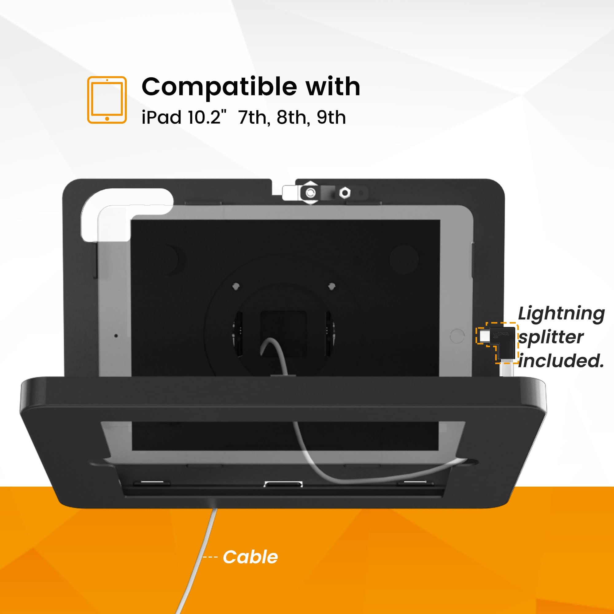 Beelta Tablet Wall Mount Compatible With 10.2 Inch Ipad 7 8 9 Gen, Lockable Secure Wall Mount