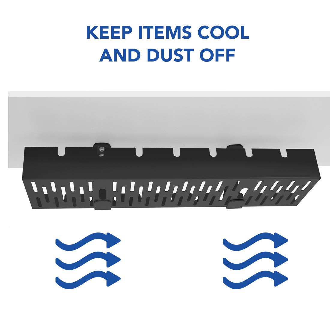 FLEXISPOT Under Desk Cable Management Tray, Metal Organizer, 19.7x4.7in, Black, Model EB9D