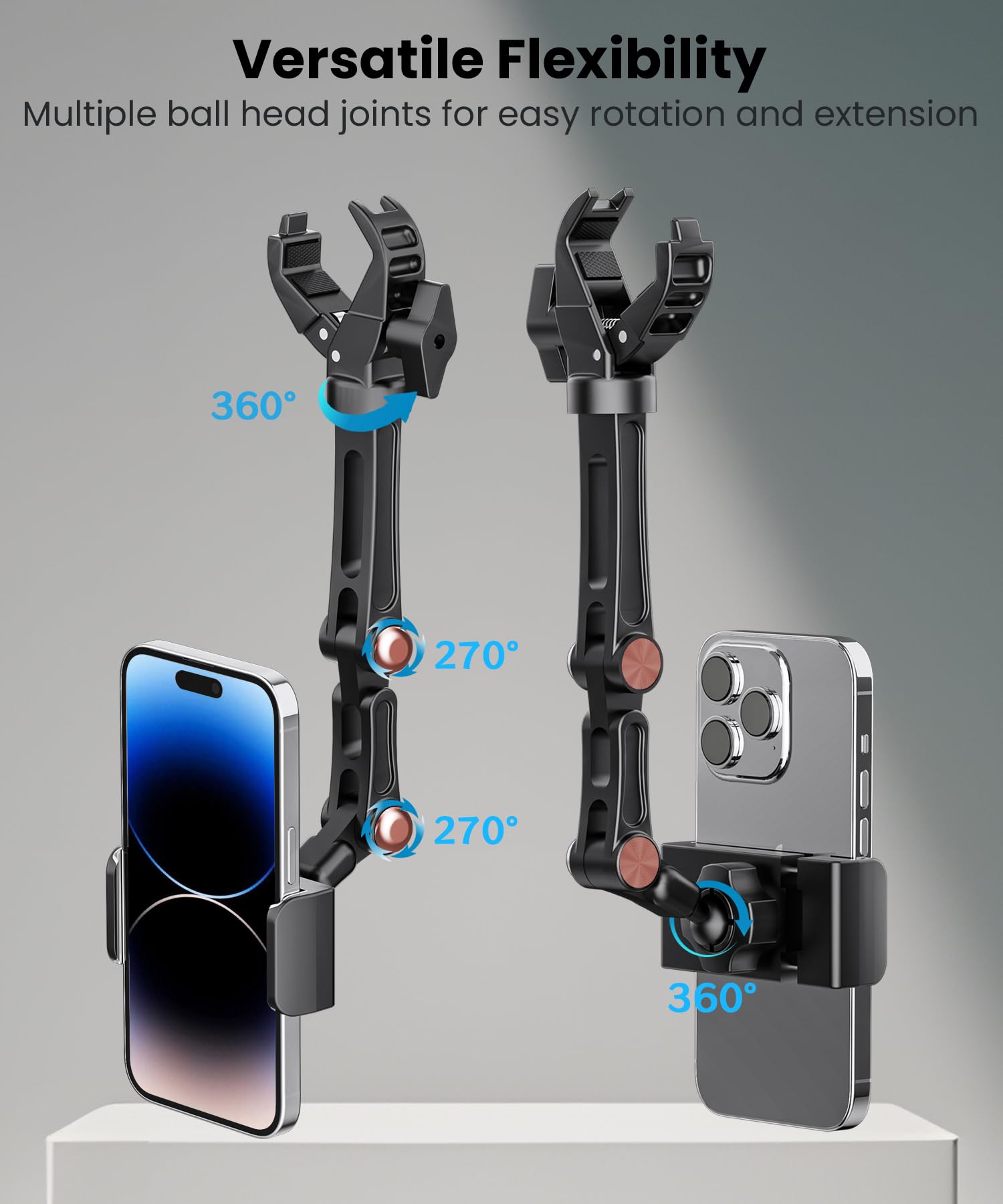 Karmus Rear View Mirror Phone Holder, Rearview Mirror Phone Holder For Car, Rotatable And Retractable Car Phone Holder Mount, Ca