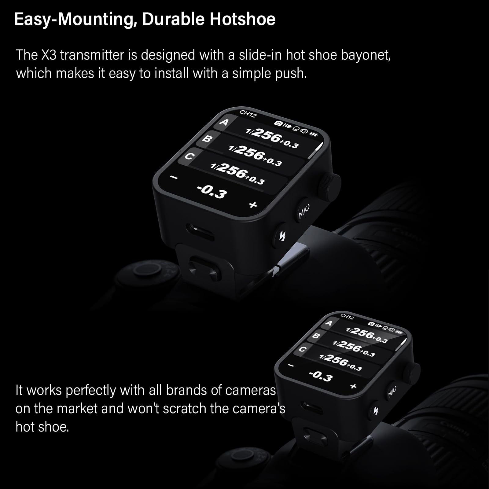 Godox X3 X3C Flash Trigger For Canon, Touchscreen Interface & Local Controls, Built In Type C Charging Battrery Ttl Hss 2.4G Wir