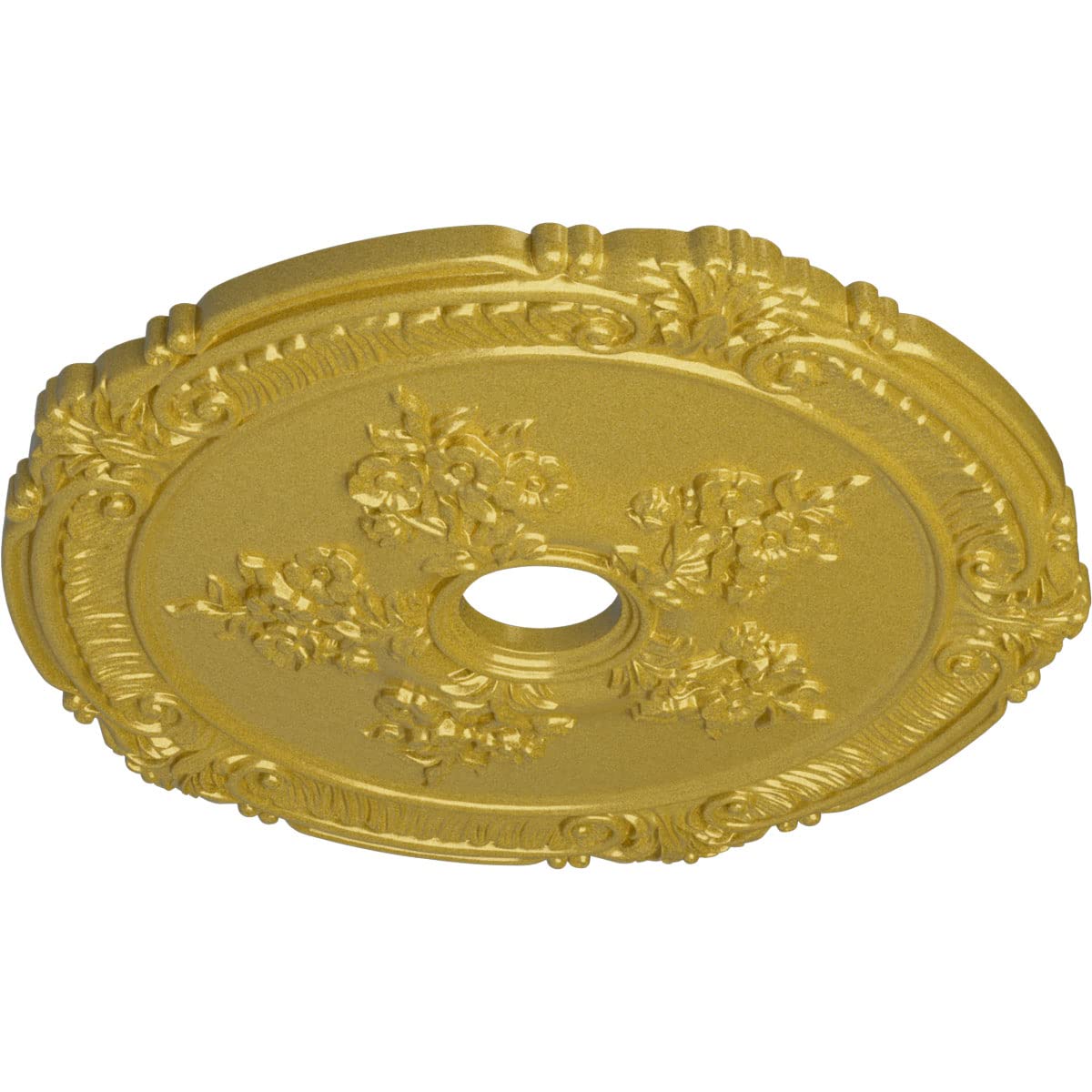 Ekena Millwork Cm26Atrgs Attica With Rose Ceiling Medallion, 26''Od X 3 3/4''Id X 1 1/2''P, Hand Painted Rich Gold