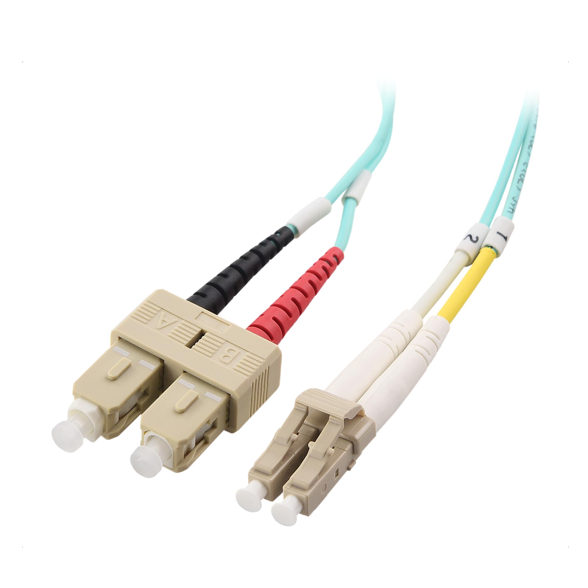 Cable Matters 10Gb 40Gb Ofnp Plenum Rated Multimode Duplex 50/125 Om3 Fiber Cable (Lc To Sc Fiber Optic Cable, Sc To Lc Fiber Pa