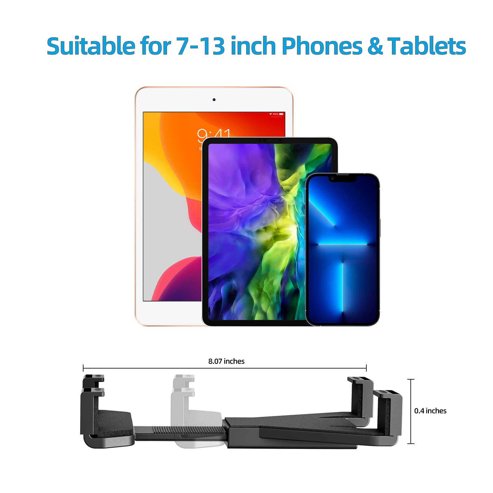 Ohlpro Tablet Holder For Truck, Heavy Duty Drill Base Tablet Car Mount For Ipad, Mini, Samsung Galaxy (7'   11.5') For Dashboard, Desks, Tabletop, Ipad Mount Great For Wall, Commercial Vehicles