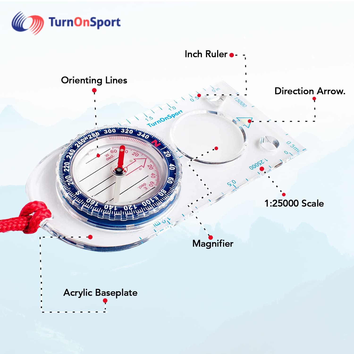Orienteering Compass   Hiking Backpacking Compass | Advanced Scout Compass Camping And Navigation | Boy Scout Compass Kids   Chi