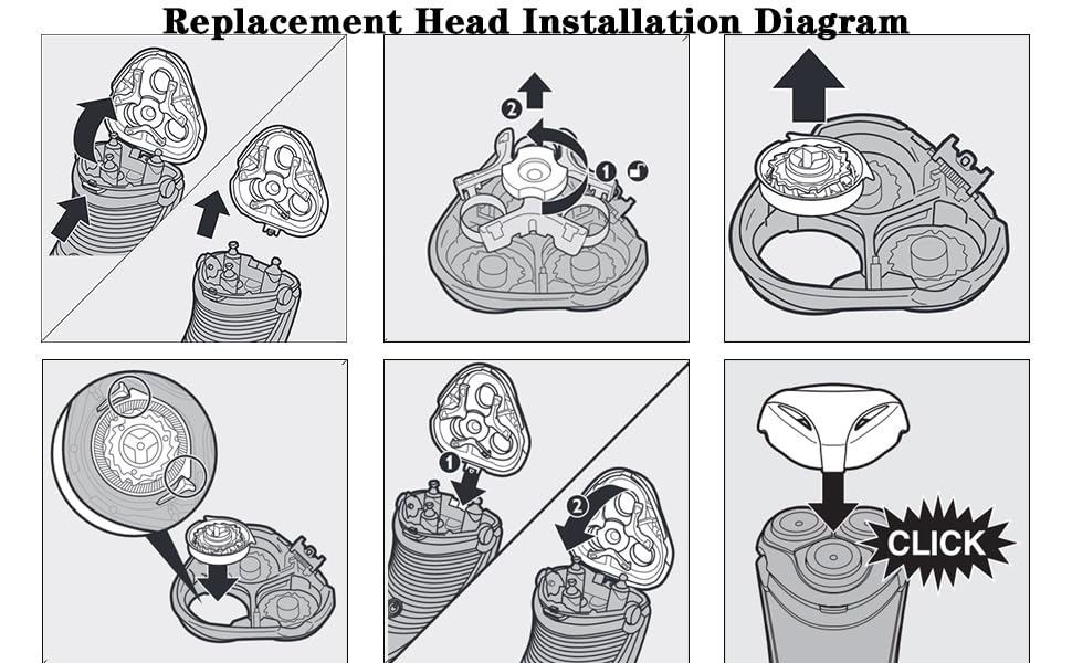 New Upgrade Sh60 Replacement Head Sharper Compatible With Philips Norelco 6000 Replacement Blades For Norelco Series 6000 Replac