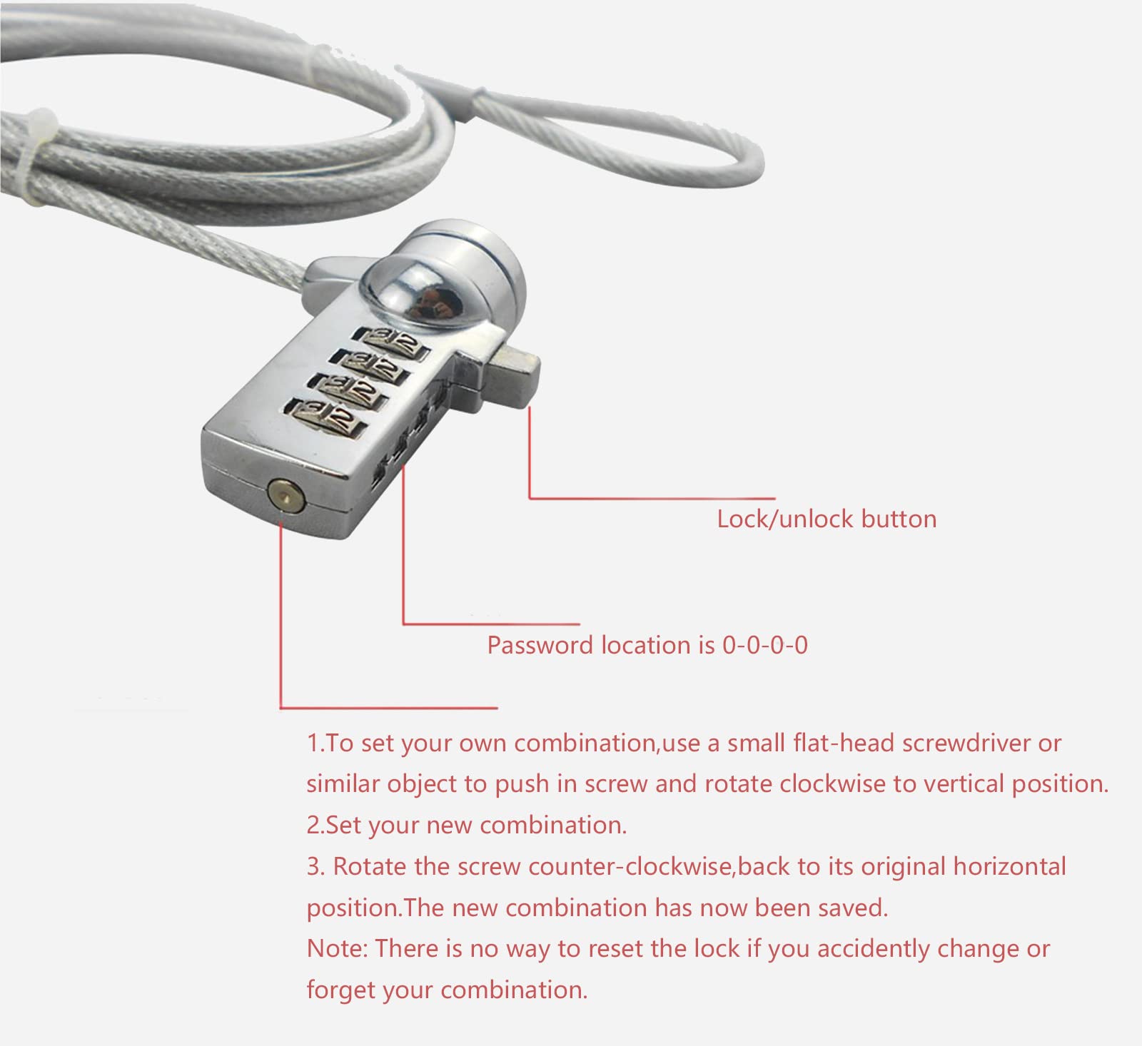 Aomgd 2 Pcs 6 Foot Laptop Lock Notebook Combination Lock Security Cable 4 Digit Password Protections And Theft Deterrent