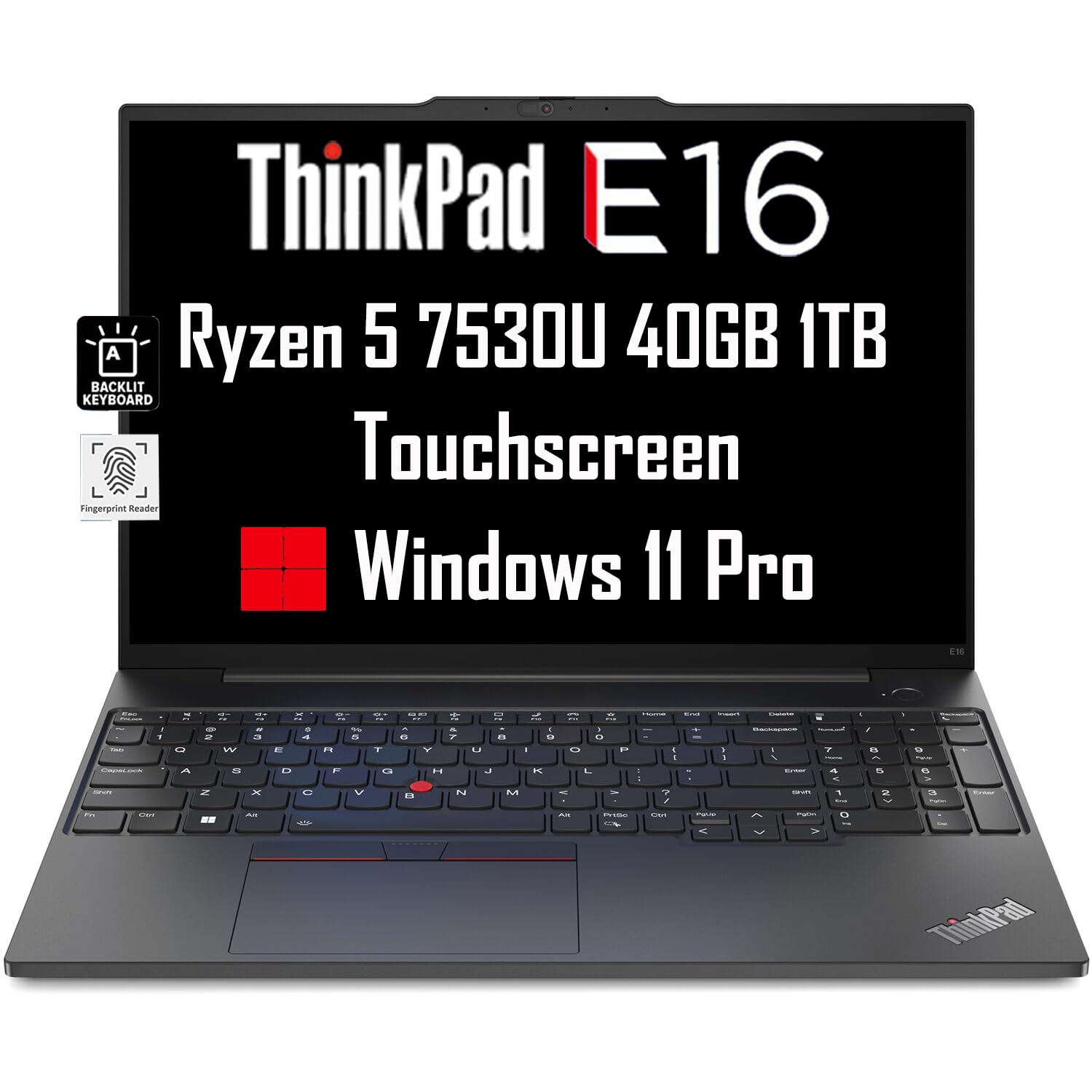 Lenovo ThinkPad E16 Business Laptop (16 FHD+ Touchscreen, AMD Ryzen 5 7530U, 40GB RAM, 1TB SSD, (8-Core Beat i7-1165G7)) Fingerp