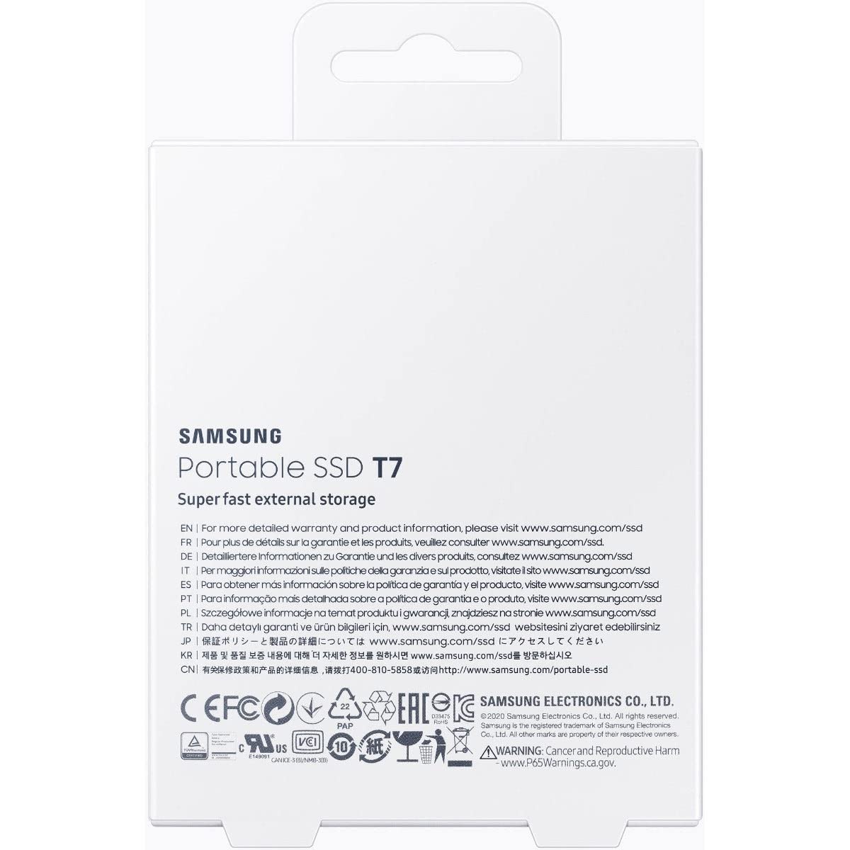 Samsung T7 Portable SSD - 2 TB - USB 3.2 Gen 2 - External SSD in Titanium Grey (MU-PC2T0T/WW)