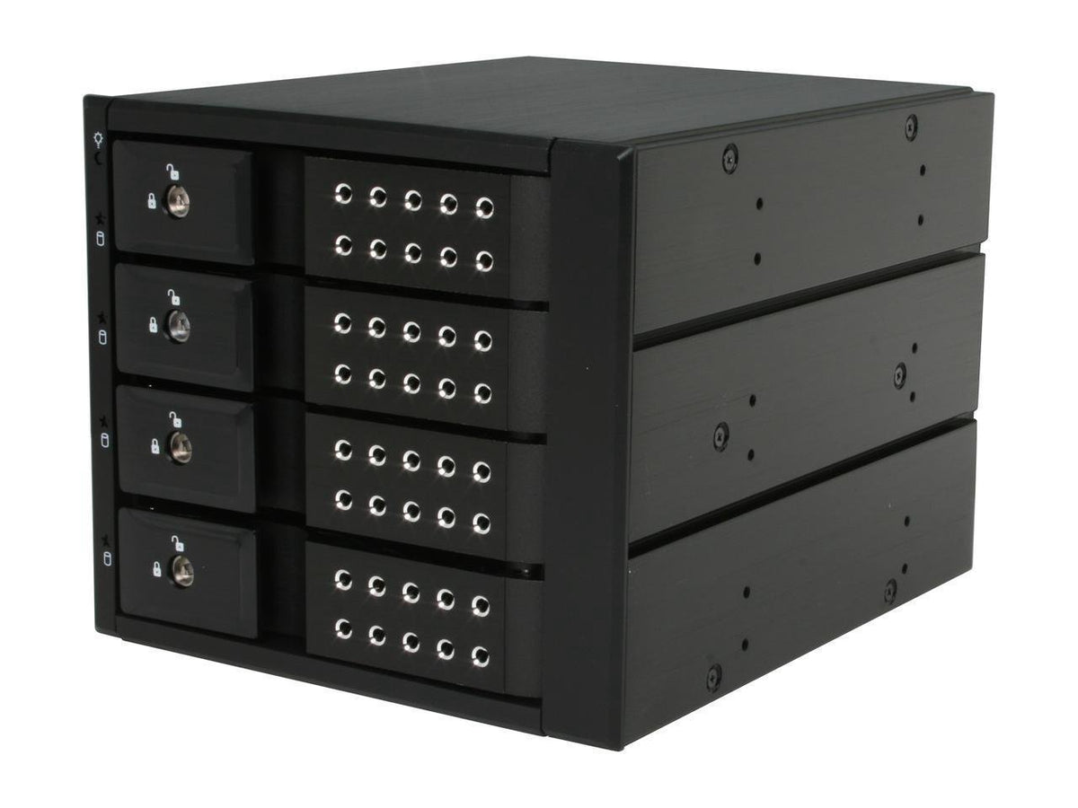 Istarusa Group 3X5.25 To 4X3.5 Sas Cage Black Trayless (Bpn De340Ss Black)