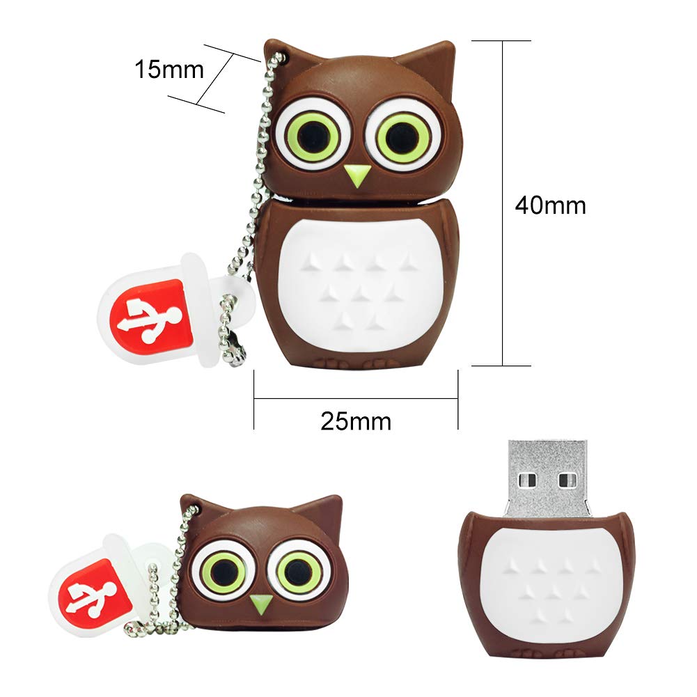 Borlterclamp Usb Flash Drive With Cute Colorful Owl Pattern 16Gb Pack Of 5 Pcs Usb Drive Thumb Drive Gift For Students And Child