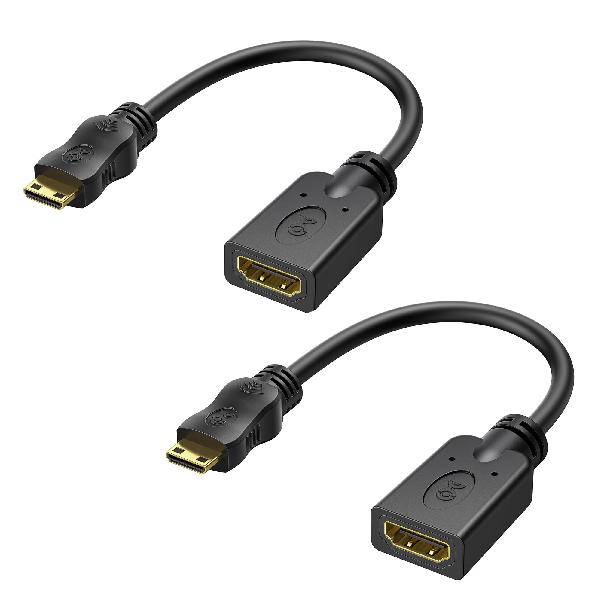 Cable Matters 2 Pack Mini HDMI to HDMI Adapter (HDMI to Mini HDMI Adapter) 6 Inches with 4K and HDR Support for Raspberry Pi Zero and More