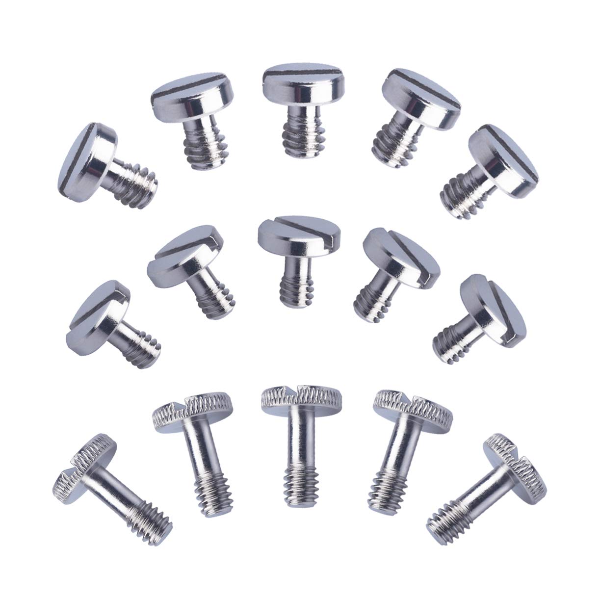Xwell 1/4'' 20 Slotted Screw, For Quick Release (Qr) Plate Or Camera Tripod Monopod (15 Pcs)