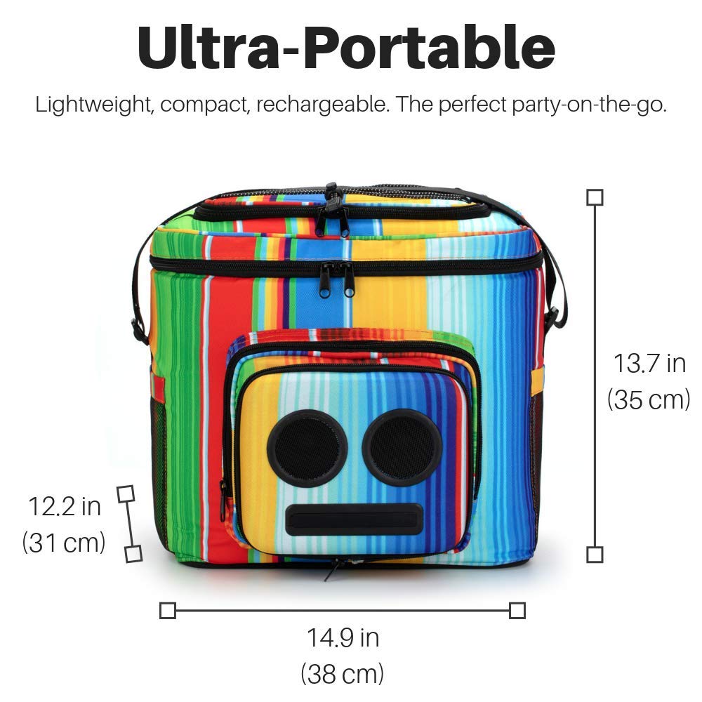 The #1 Cooler With Speakers & Subwoofer (Bluetooth, 20 Watt) For Parties/Festivals/Boat/Beach. Rechargeable Speaker Cooler, Work