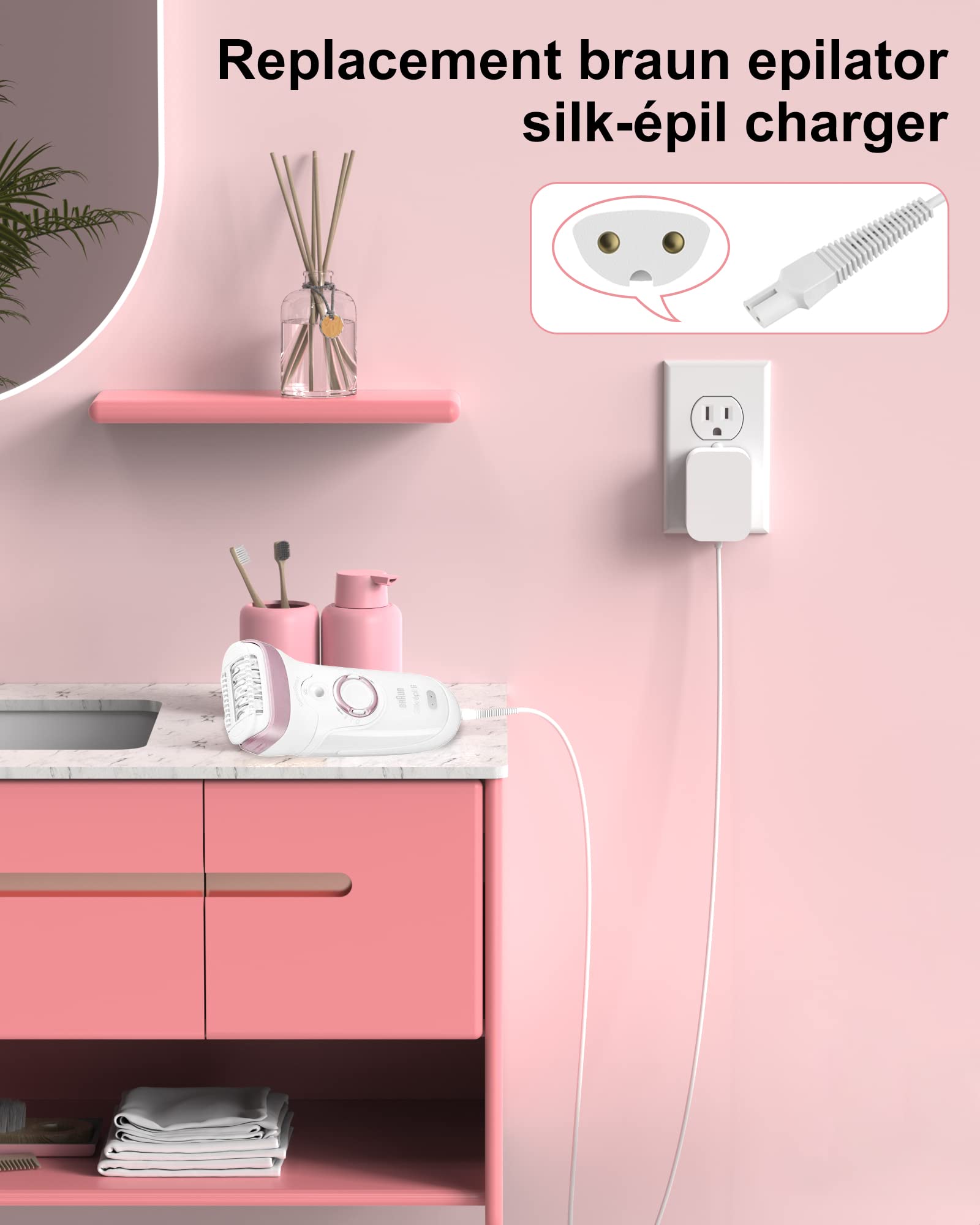 Adricy For Braun Silk Epil 9 Charger Compatible With Braun Epilator Silk   Pil 9 7 5 9 720 9 300 9 890 9 030 9 880 5 810 5 620 A