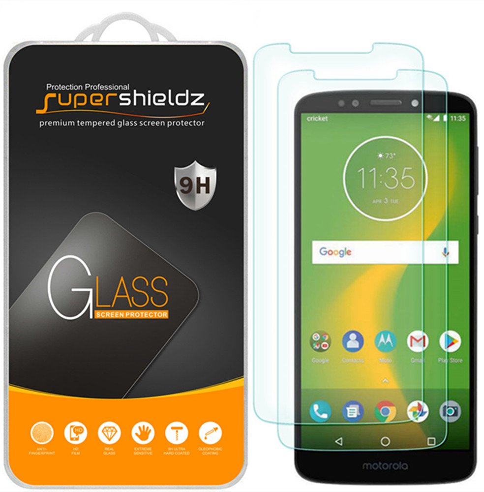 Supershieldz (2 Pack) Designed For Motorola (Moto E5 Plus) Tempered Glass Screen Protector, 0.33Mm, Anti Scratch, Bubble Free