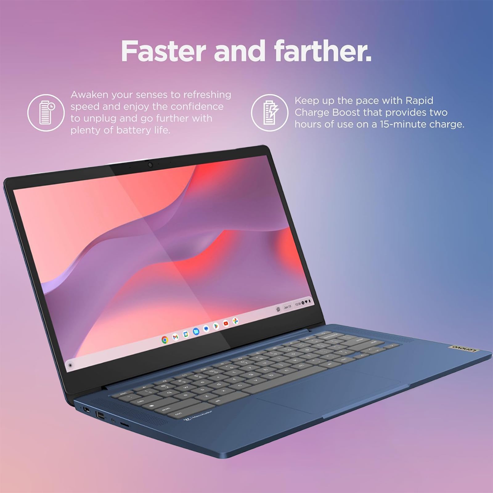 Lenovo Ideapad Slim 3 Chromebook Laptop, 14 Fhd Touchscreen Laptop, Mediatek Kompanio 520, 4Gb Ram, 64Gb Emmc, Wi-Fi 6, Chrome O