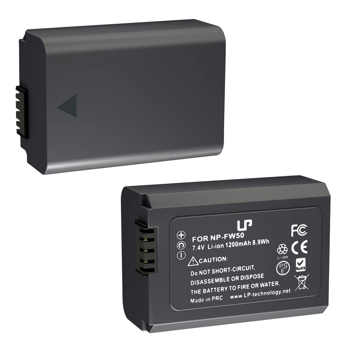 Lp Np Fw50 Battery Pack, 2 Pack 1200Mah Replacement Battery For Sony Alpha A6000, A6400, A6100, A6300, A6500, A5100, A7, A7Ii, A