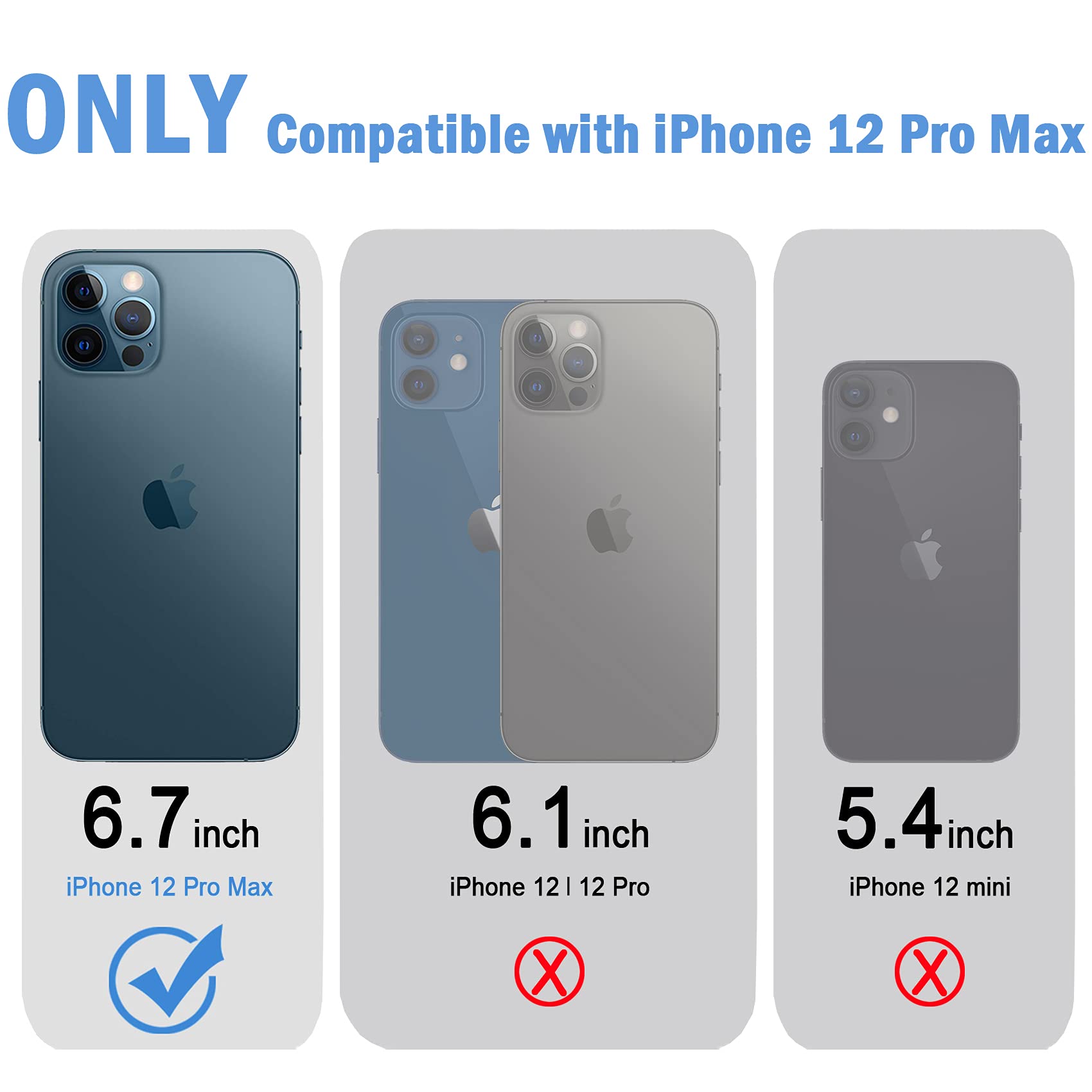 JJGoo iPhone 12 Pro Max Phone Case Clear TPU Shockproof Slim Protective Cover