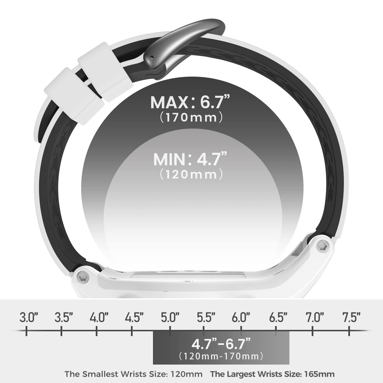 Cuzow Two In One Color Band For Garmin Approach S2/S4, Silicone Starp Replacement Watch Band For Garmin Approach S2/S4 Watch, Wh