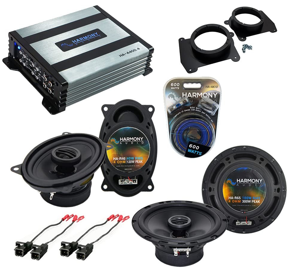 Harmony Audio HA-65 Compatible with Chevy S-10 Truck 1994-2001 Stereo Rhythm Series 6.5 Replacement 300W Speakers and Grills, HA