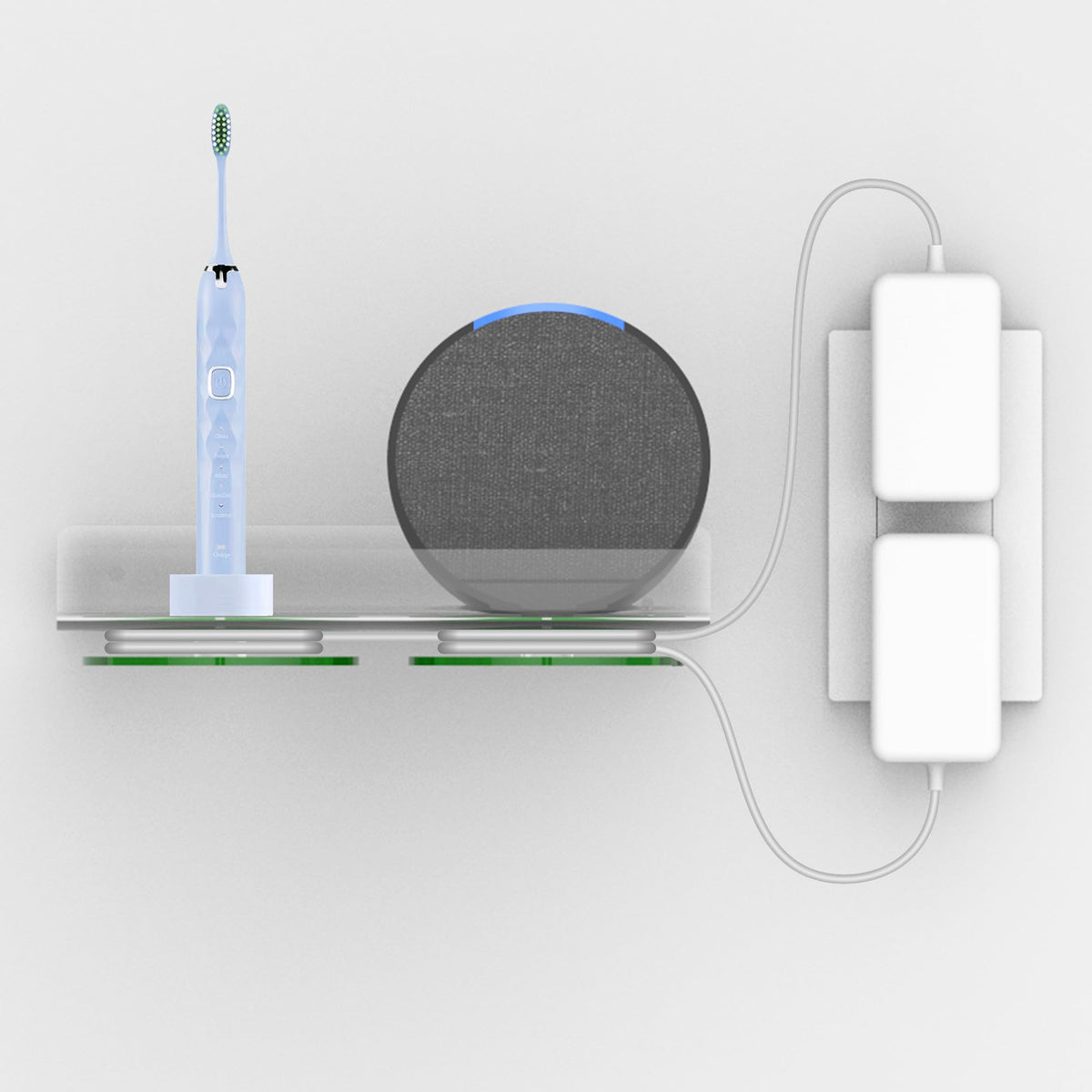 Hookmemo Shelf Wall Mount For Echo Pop (2023 Release),Echo Dot 3Rd,4Th, 5Th,Apple Homepod Mini.Built In Cable Management.
