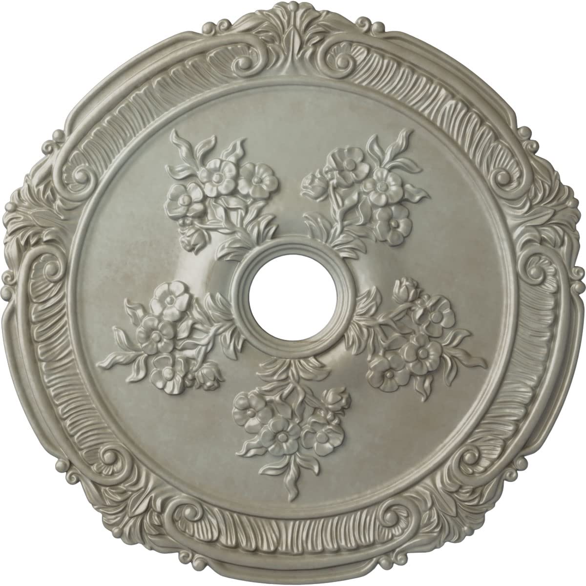 Ekena Millwork Cm26Atfls Attica With Rose Ceiling Medallion, 26''Od X 3 3/4''Id X 1 1/2''P, Hand Painted Flash Gold