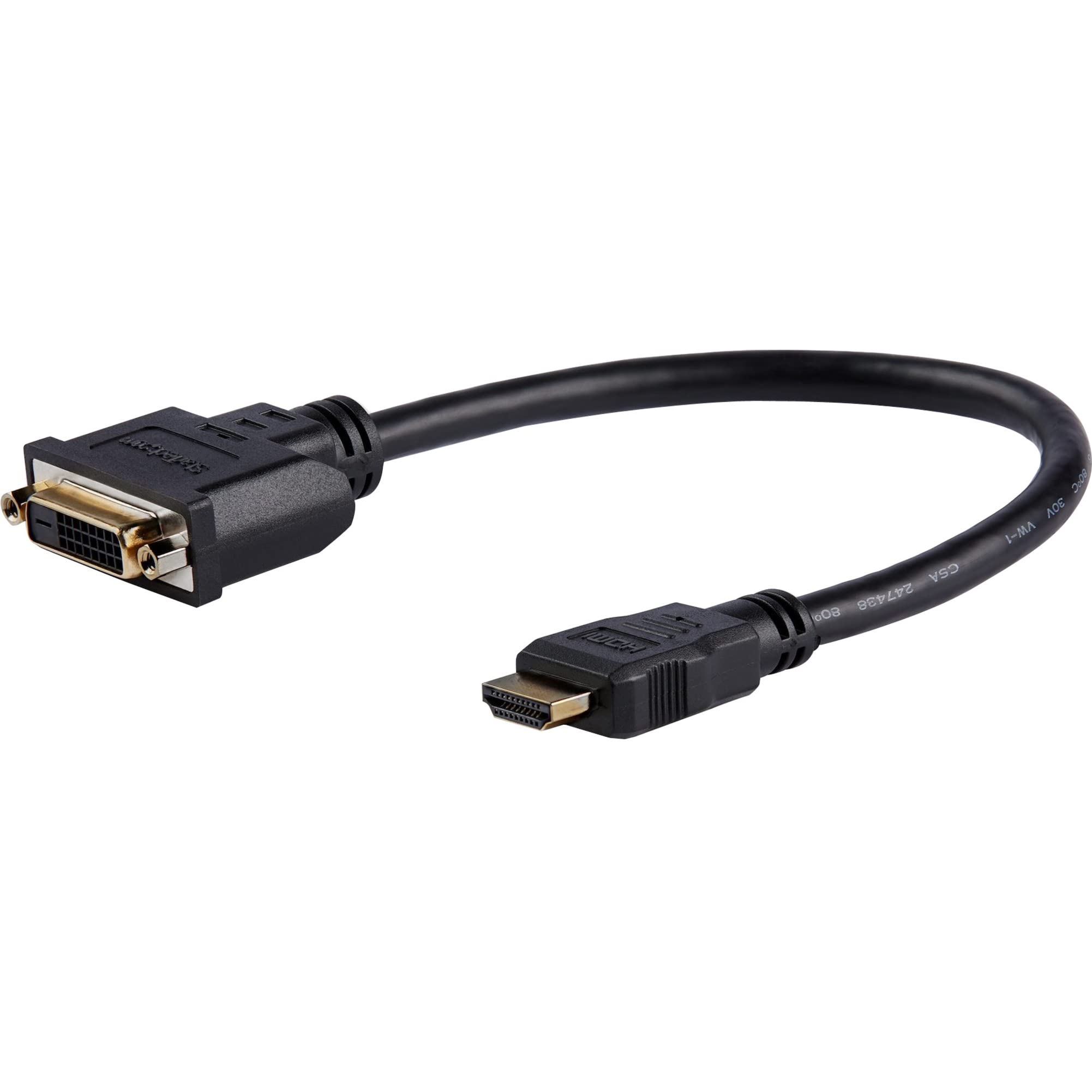 Startech.Com Hdmi Male To Dvi Female Adapter   8In   1080P Dvi D Gender Changer Cable (Hddvimf8In)