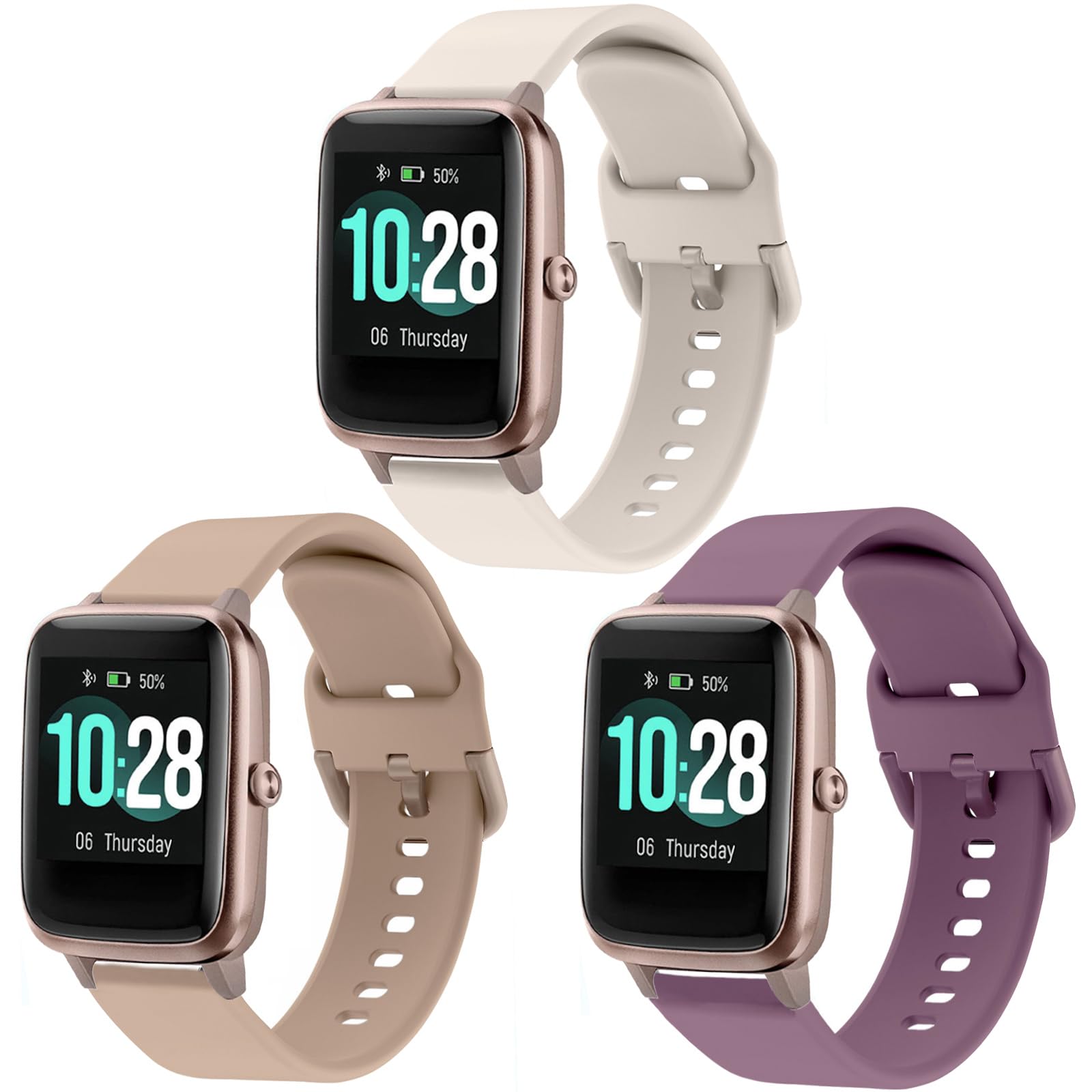 Vicrior Bands Compatible With Id205L Smart Watch, Quick Release Soft Silicone Fadeless Pattern Printed Floral Replacement Band F