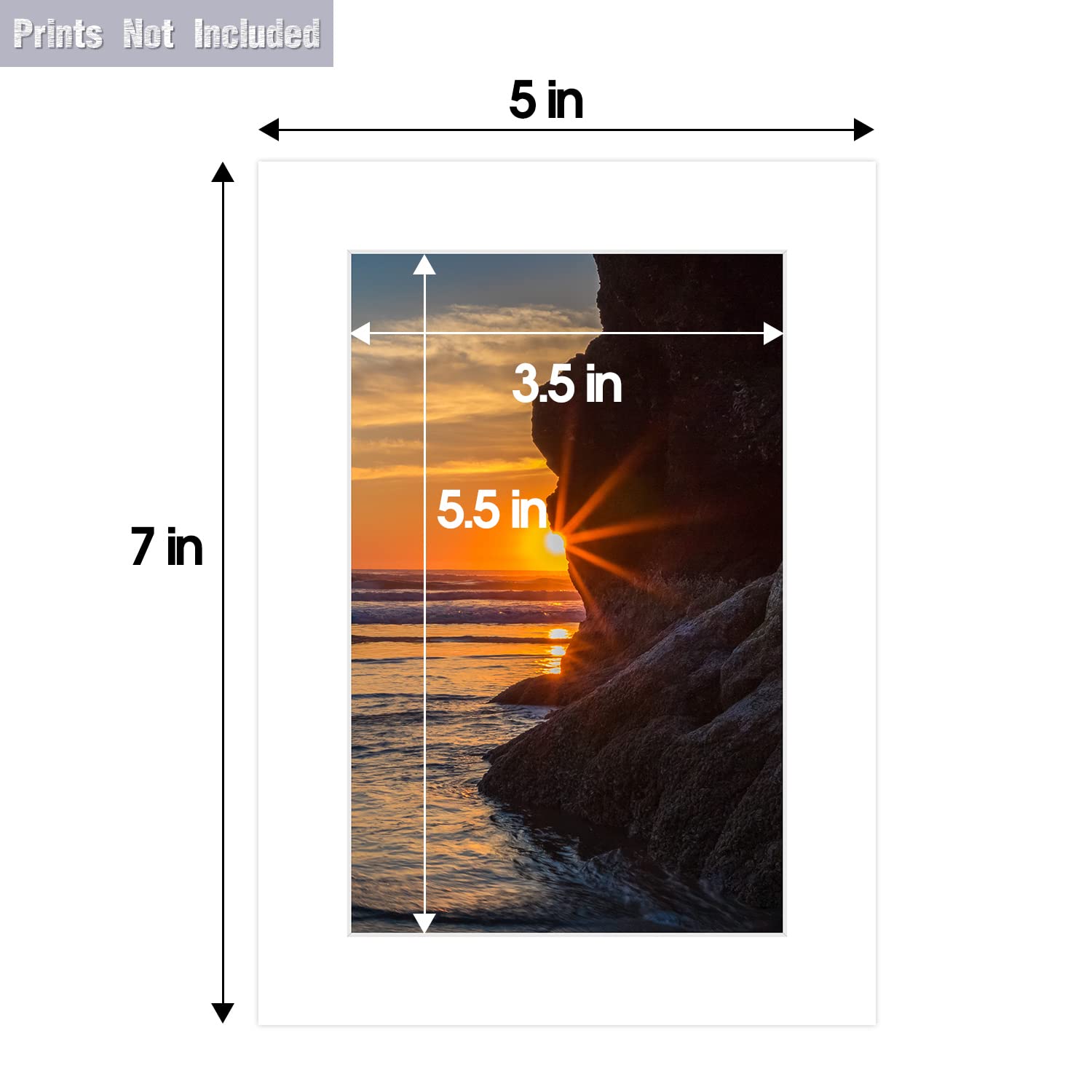 Golden State Art, 4 Ply Thickness 5X7 Photo Mat With 4X6 Opening, Signature Friendly   Great For Weddings, Baby Showers, Birthda