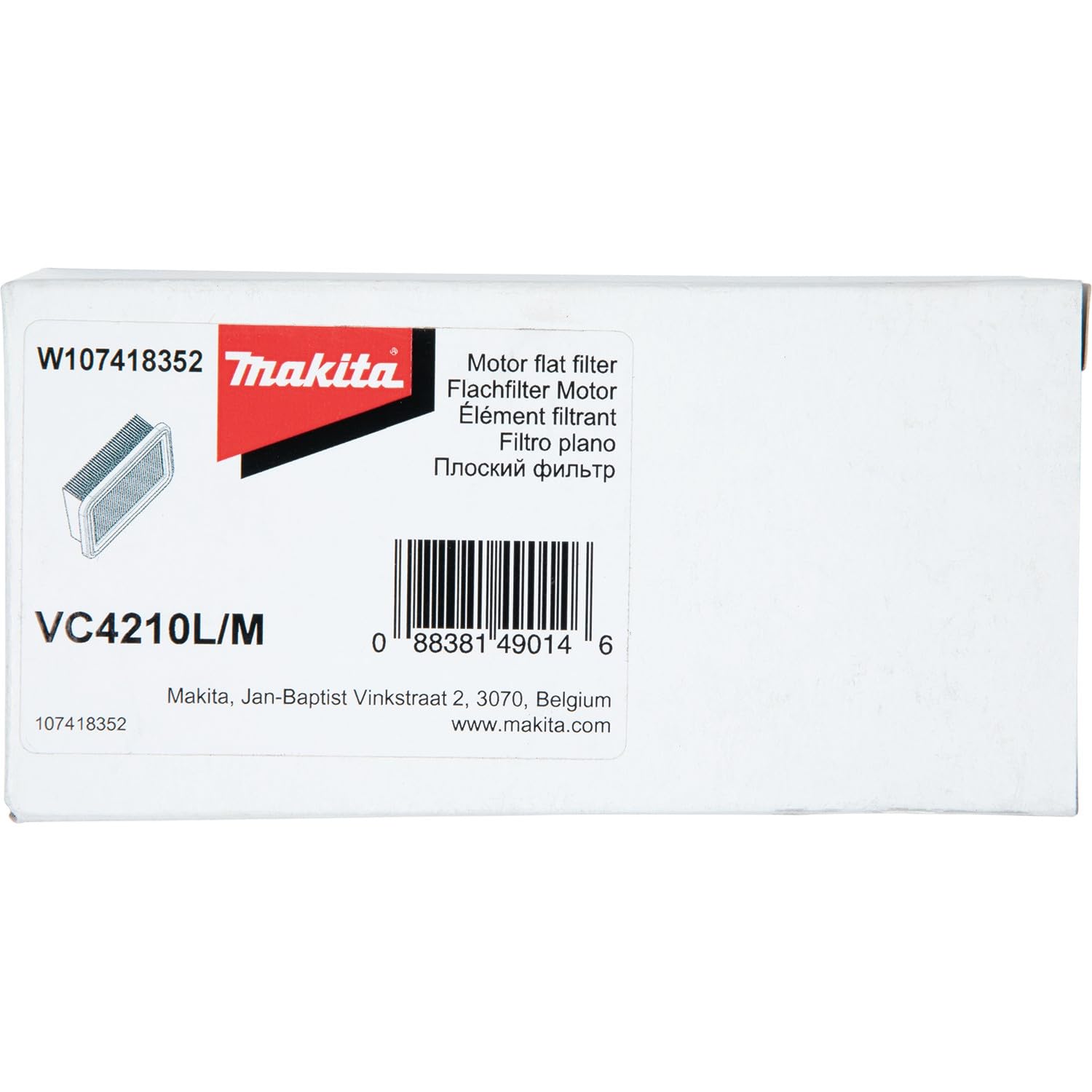 Makita W107418352 Motor Filter, Vc4210