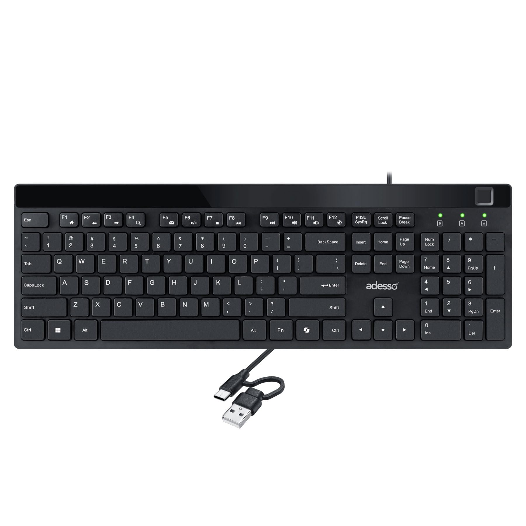 The Adesso Akb-140Fb Is A Sleek Usb Low-Prole Keyboard Equipped With A Built-In