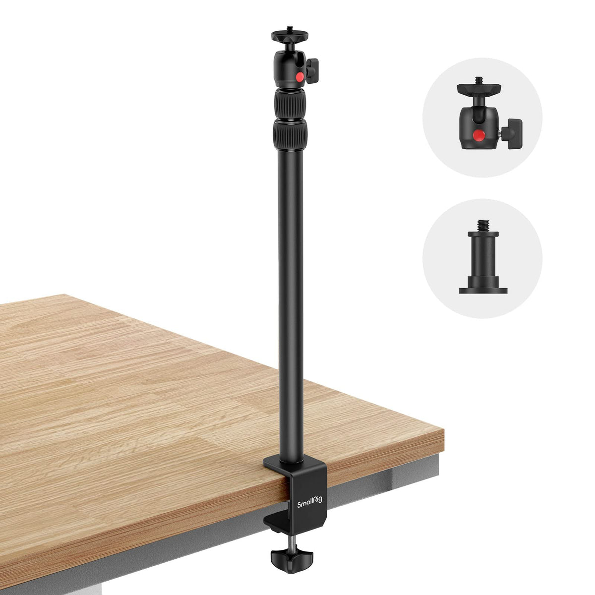 Smallrig Camera Desk Mount Table Stand, Adjustable Light Stand 15'' 35'', Tabletop C Clamp For Dslr Camera, Ring Light, Live Str