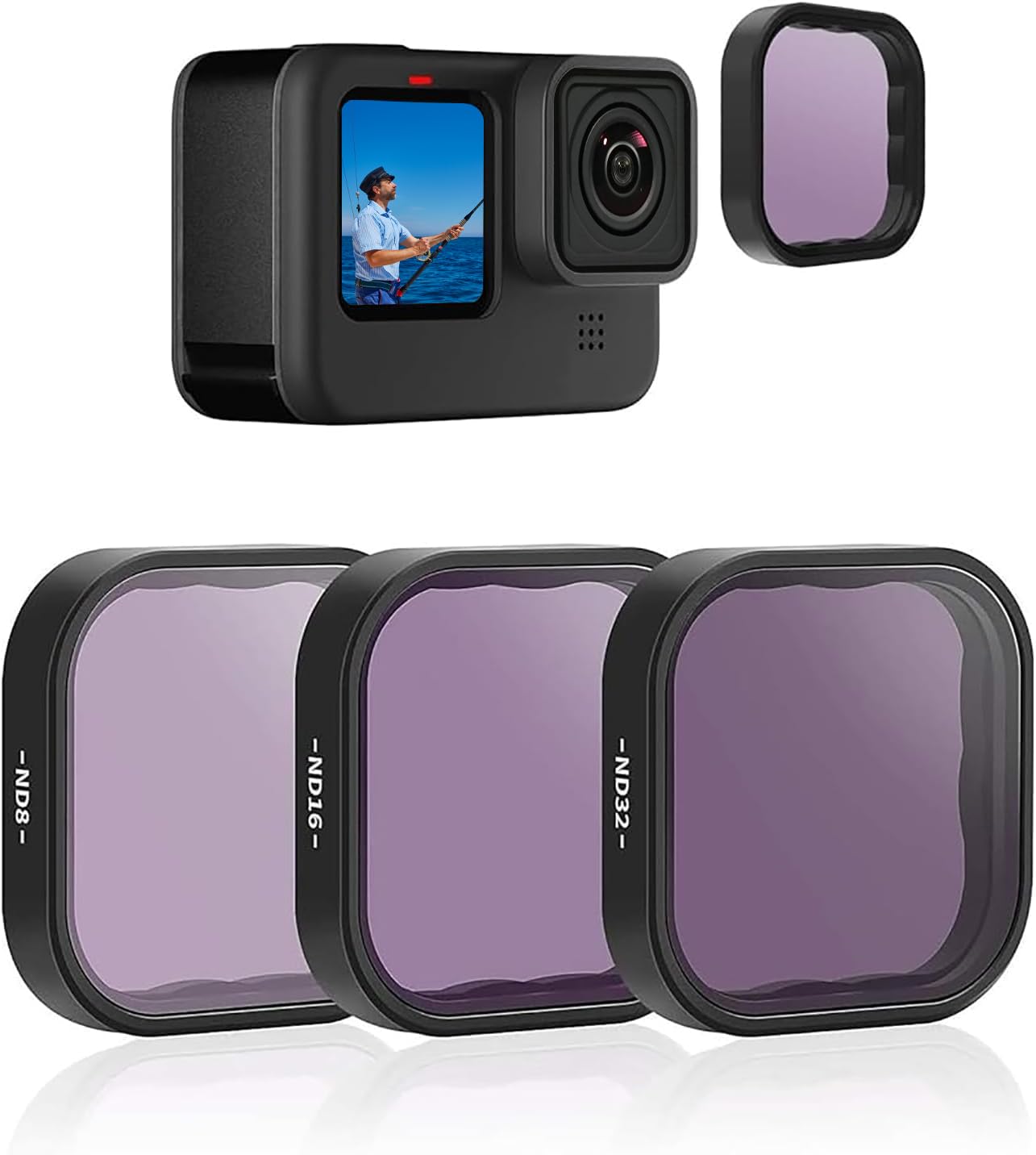 Telesin Lens Filter Nd8 Nd16 Nd32 Neutral Density Set For Gopro Hero 12 Hero 11 Hero 10 Hero 9 Black Lens Protector For Go Pro 1