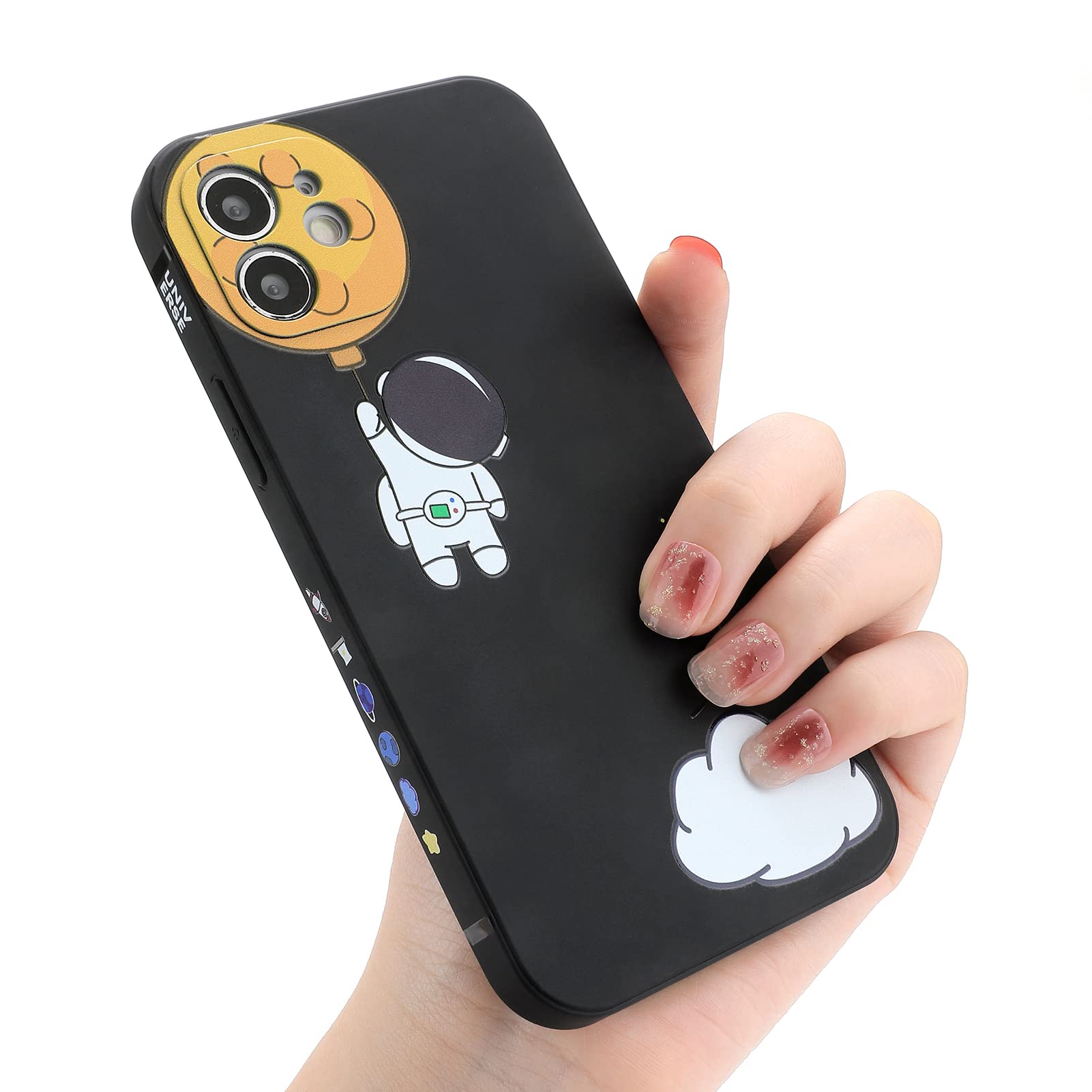 Yonds Queen For Iphone 11 Cute Case, Cartoon Astronaut Space Moon Planet Design Stylish Bumper Cover Tpu Rubber Protective Shock